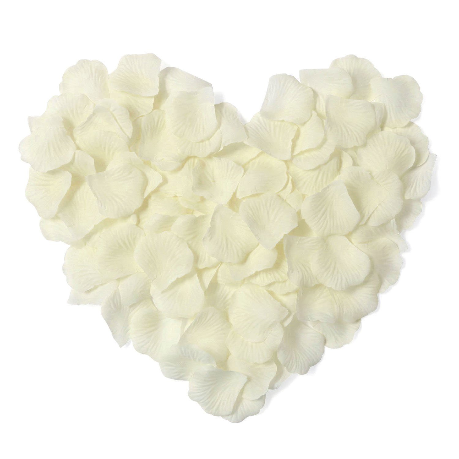 1200 PCS Premium Silk Rose Petals - Realistic Milk White Artificial Flowers for Wedding Decorations, Bridal Shower, Aisle Scatter & Romantic Party Decor