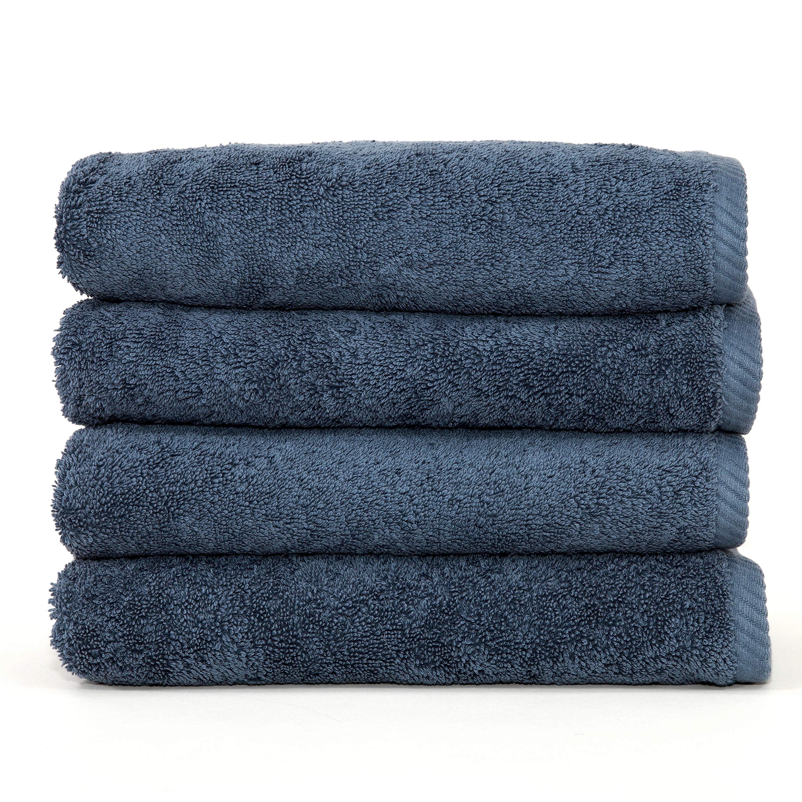 100% Cotton Soft Twist Hand Towels - 4 Piece Luxury Terry Hand Towel Set - Premium Turkish Cotton for Bathroom, Kitchen & Spa Use