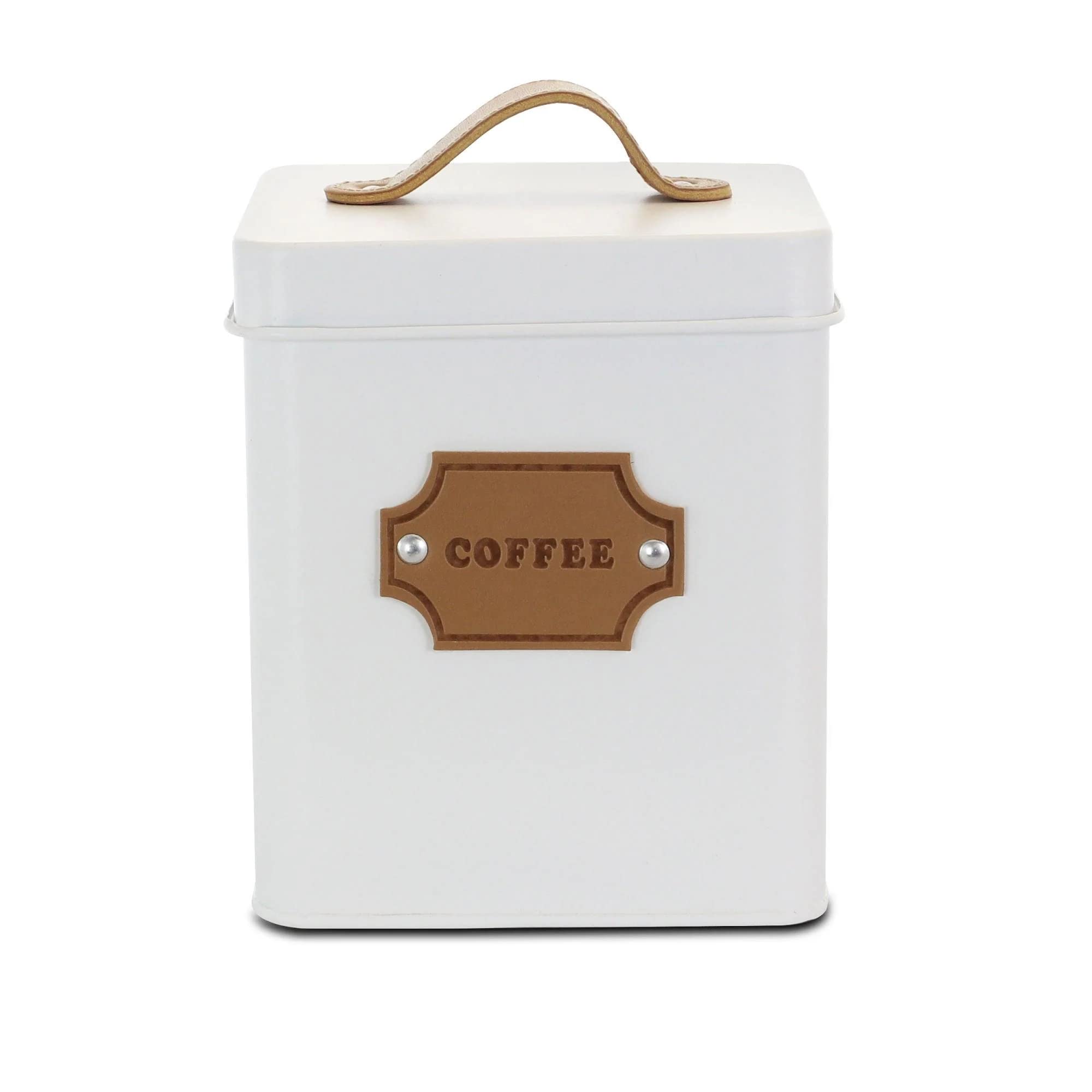 Megachef 5-Piece Food Storage Canister Set - Airtight Coffee, Sugar, Flour Containers with Lids - Matte White Kitchen Organization for Pantry, Countertop & Home Decor