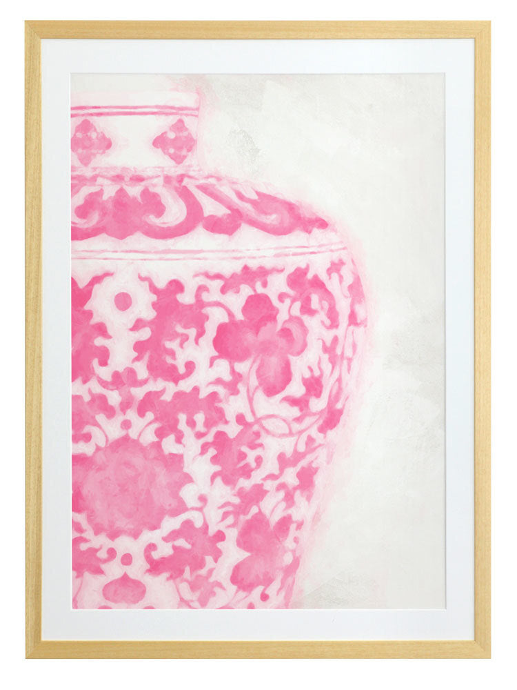 Baluster Raspberry Cream Framed Art Print - Elegant Wall Decor for Living Room, Bedroom & Office | Ready to Hang Home Decoration