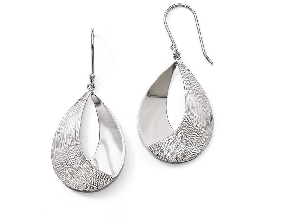 FJC Finejewelers Sterling Silver Polished & Textured Dangle Earrings for Women | Elegant Drop Earrings for Party, Wedding & Everyday Wear