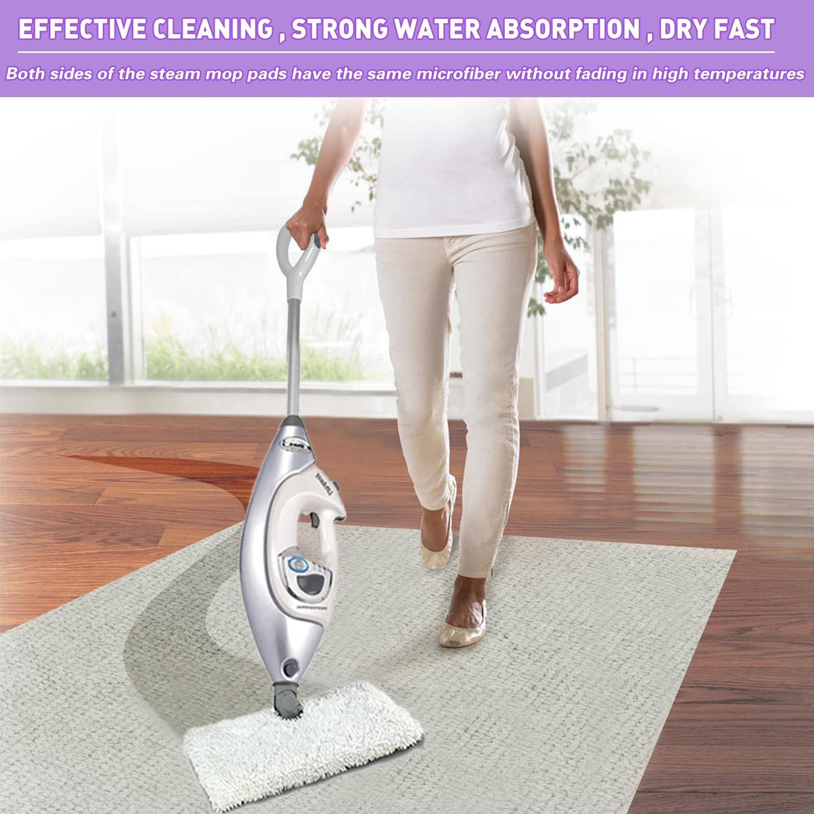 4 Pack Microfiber Steam Mop Replacement Pads for Shark Steam Pocket Mops S3500 Series - Compatible with S3501/S3601/S3550/S3901/S3801/SE450/S3801CO/S3601D - Machine Washable & Easy Cleaning - Perfect for Hardwood Floors, Tile & Laminate Cleaning