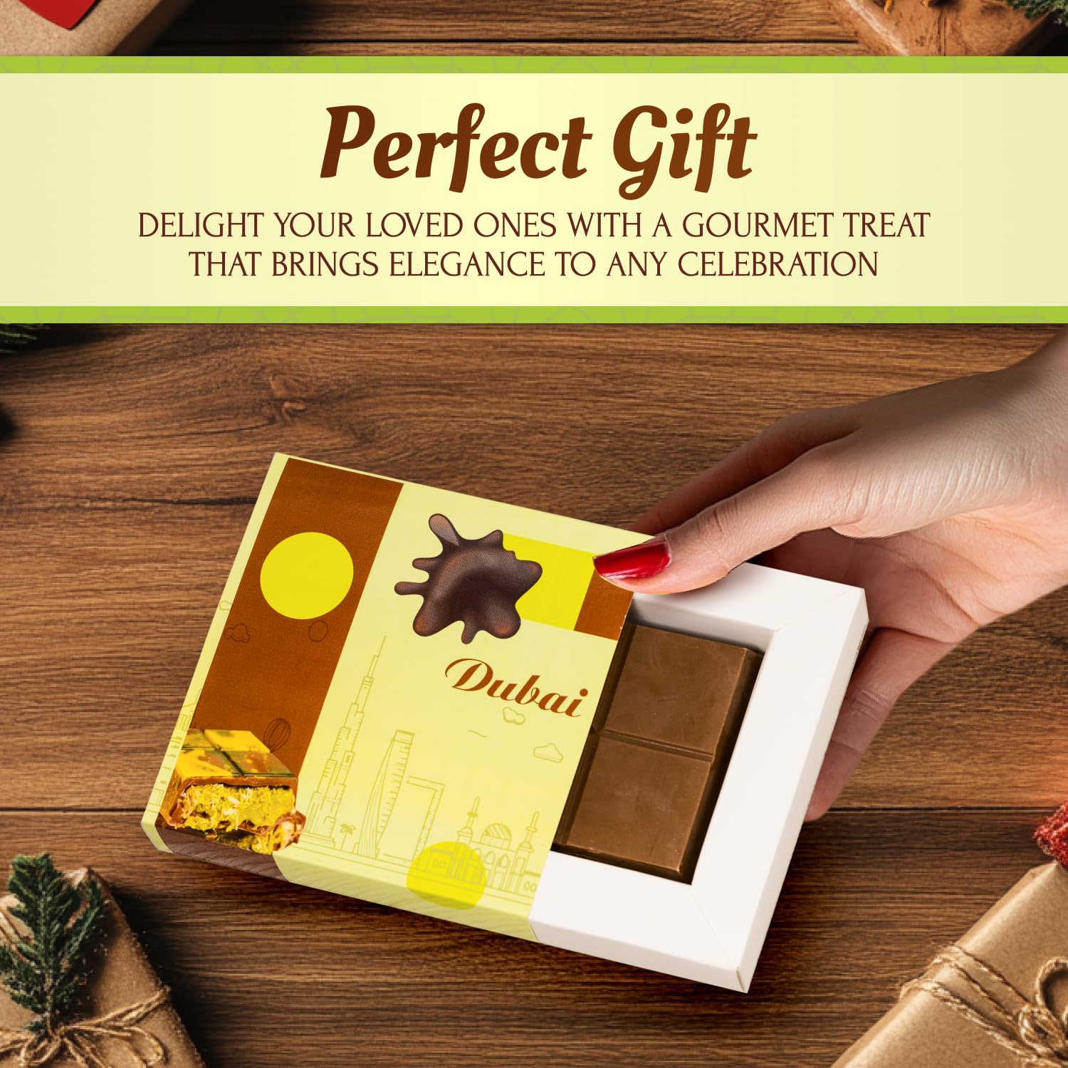 Premium Dubai Chocolate Bar with Pistachio & Crispy Knafeh - 7oz Handmade Gourmet Chocolate - Rich Middle Eastern Dessert - Perfect for Christmas Gifts, Birthday Treats & Luxury Snacking
