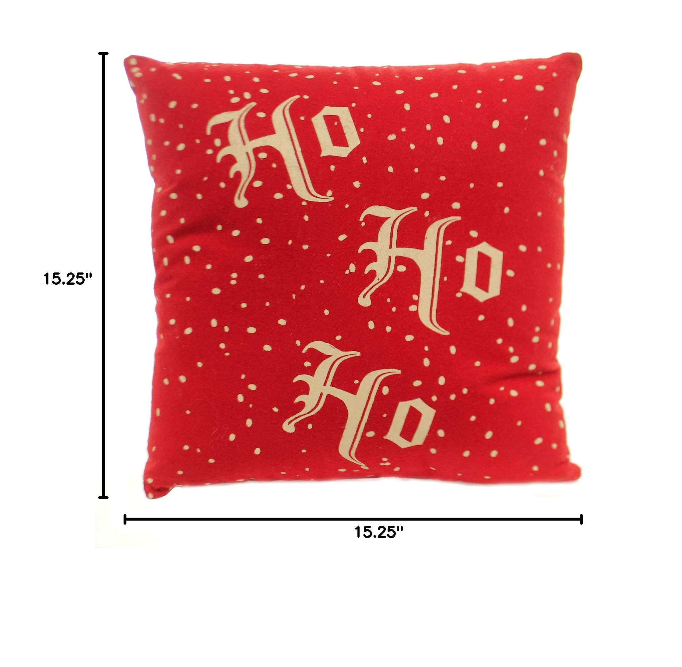 Ho Ho Ho Christmas Throw Pillow - 15.25 Inch Santa Rooftop Decor Fabric Cushion | Perfect for Holiday Sofa Decor, Festive Home Accent & Cozy Living Room