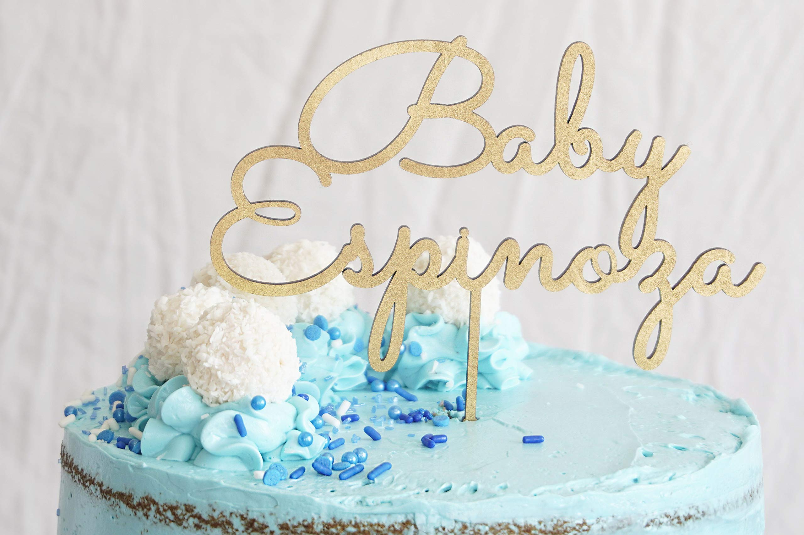 Custom Baby Shower Cake Topper - Personalized Welcome Baby Cake Decoration with Name - Perfect for Baby Shower Parties, Gender Reveals & Newborn Celebrations