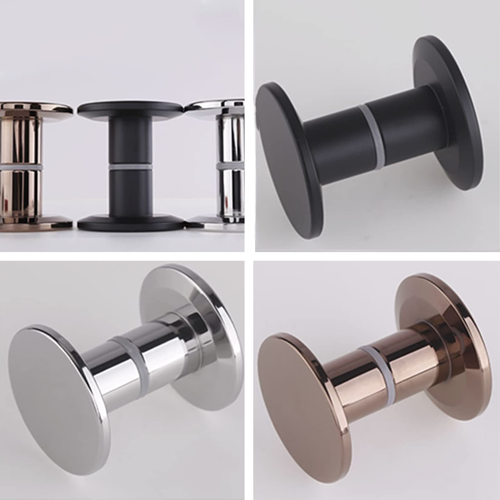 Black Wooden Barn Door Knobs - Solid Single Hole Interior & Glass Door Handles - Replacement Shower Pull Knobs for Home, Office & Bathroom Decor