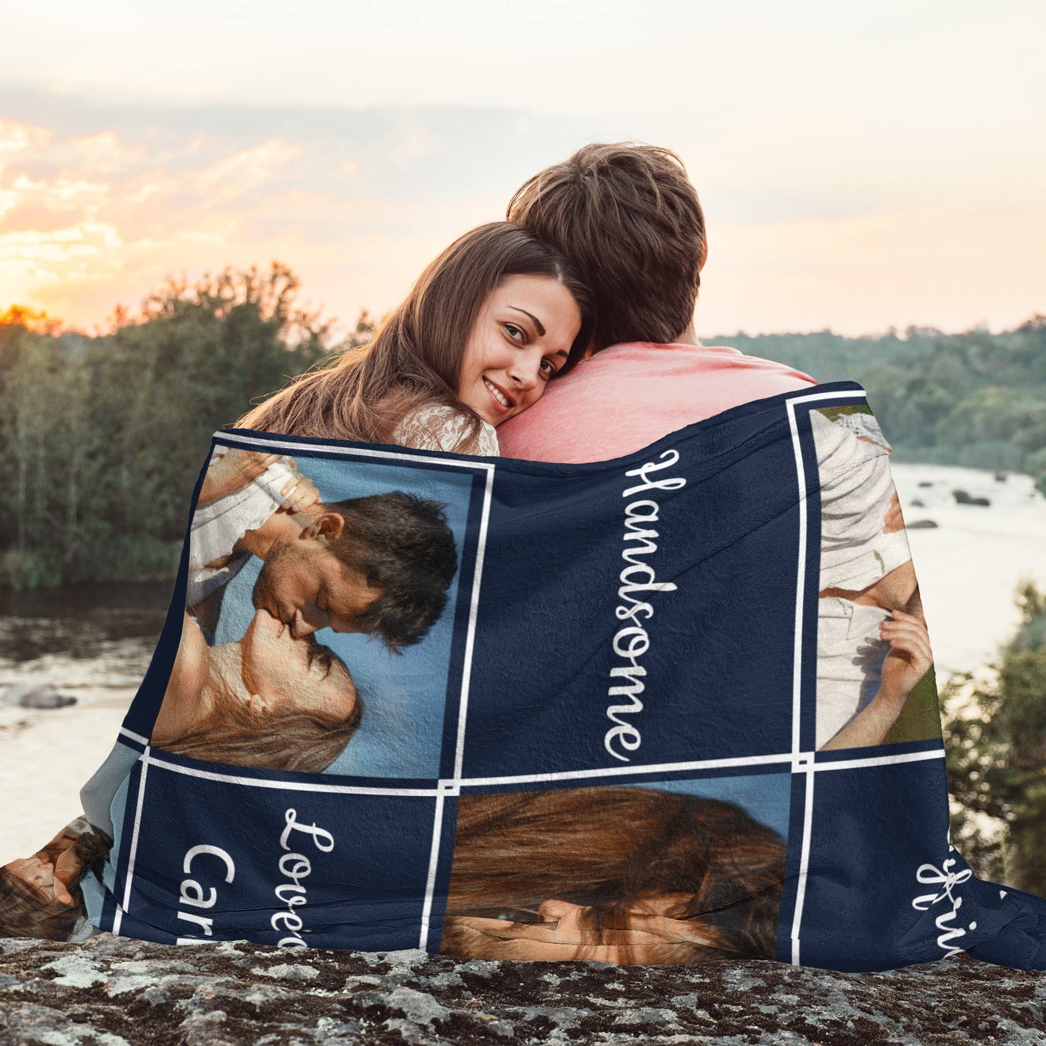 Personalized Couple Blankets - Custom Anniversary & Valentine's Day Gifts for Him, Boyfriend Birthday Present, Long Distance Relationship Gift Idea - Perfect for Romantic Nights & Cozy Home Decor