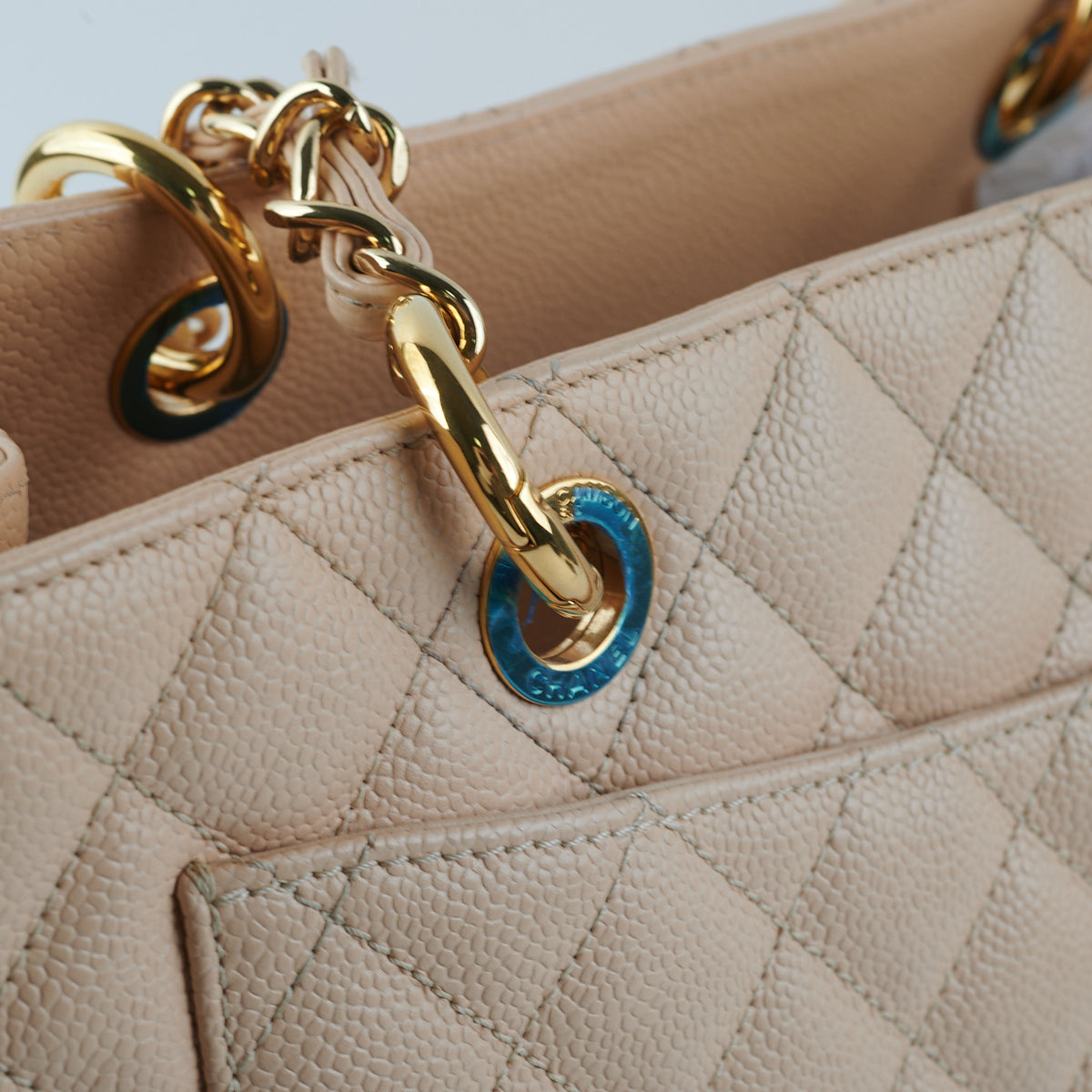Chanel Caviar Leather Grand Shopping Tote GST Handbag in Beige - Luxury Designer Tote for Women, Perfect for Work, Travel & Everyday Use