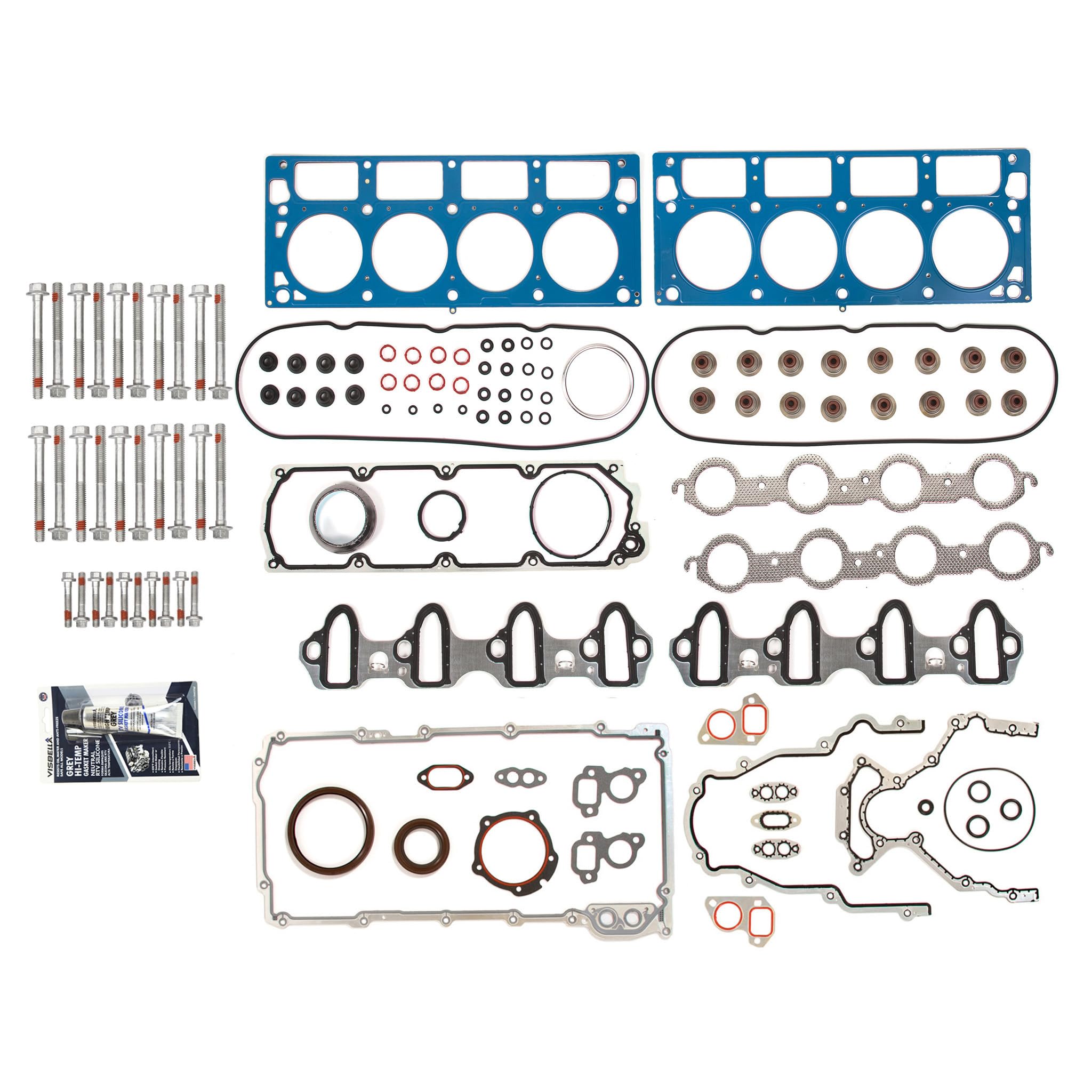 MA-4216923942 Full Gasket Set with Head Bolts - Compatible with Chevrolet Express, GMC Savana, Sierra & Yukon 4.8L 5.3L V8 Engines - Perfect for Engine Rebuilds & Maintenance