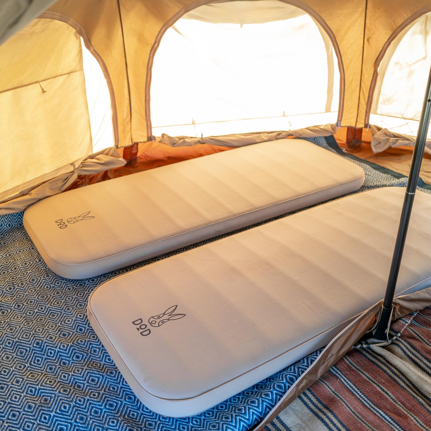 Extra Thick Self-Inflating Camping Mattress with Pillow - Lightweight Portable Sleeping Pad for Backpacking, Hiking & Outdoor Adventures - Compact Tan Design for Easy Storage