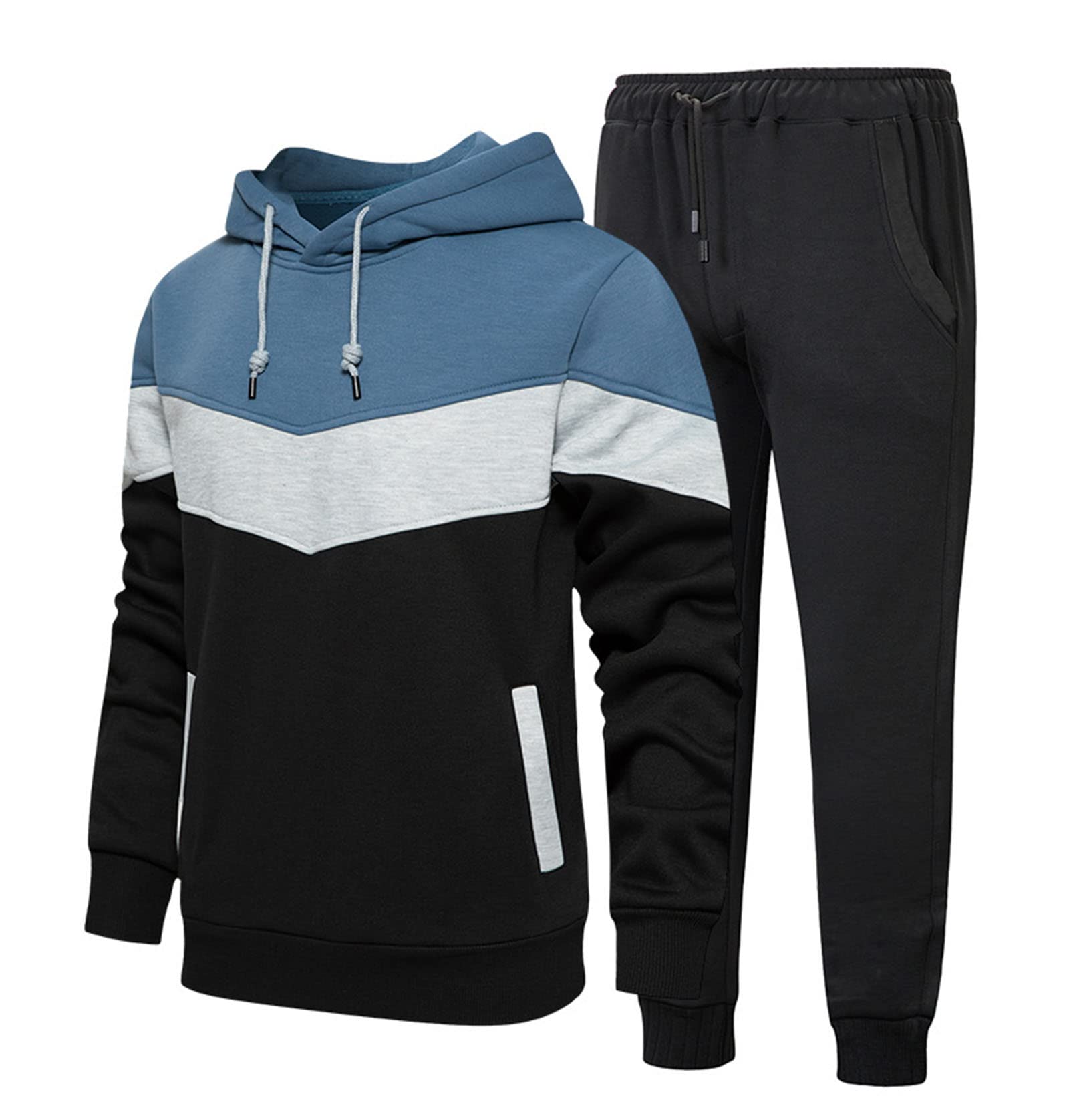 Men's Athletic Jogging Suits - Breathable Tracksuit Set with Stylish Patchwork Design for Running, Gym & Casual Wear | Perfect for Workouts, Sports & Everyday Comfort
