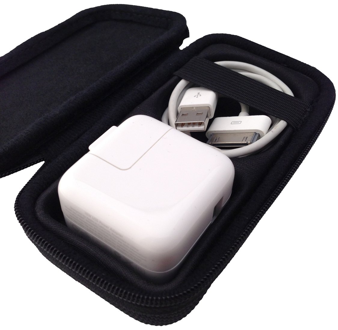 Compact Travel Organizer - Black Ballistic Nylon Case for Cables & Chargers | Perfect for Business Trips & Vacations