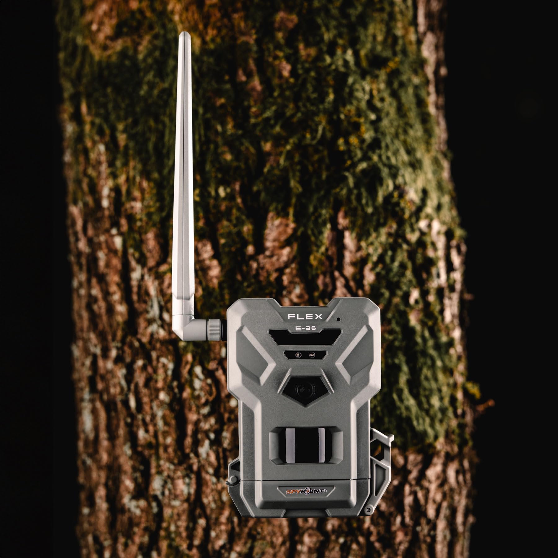 SPYPOINT Flex E-36 36MP Trail Camera with Night Vision - 16GB MicroSD Card & 8 AA Batteries Included - Wireless Game Camera for Hunting, Wildlife Monitoring & Home Security - Works with Free SPYPOINT App