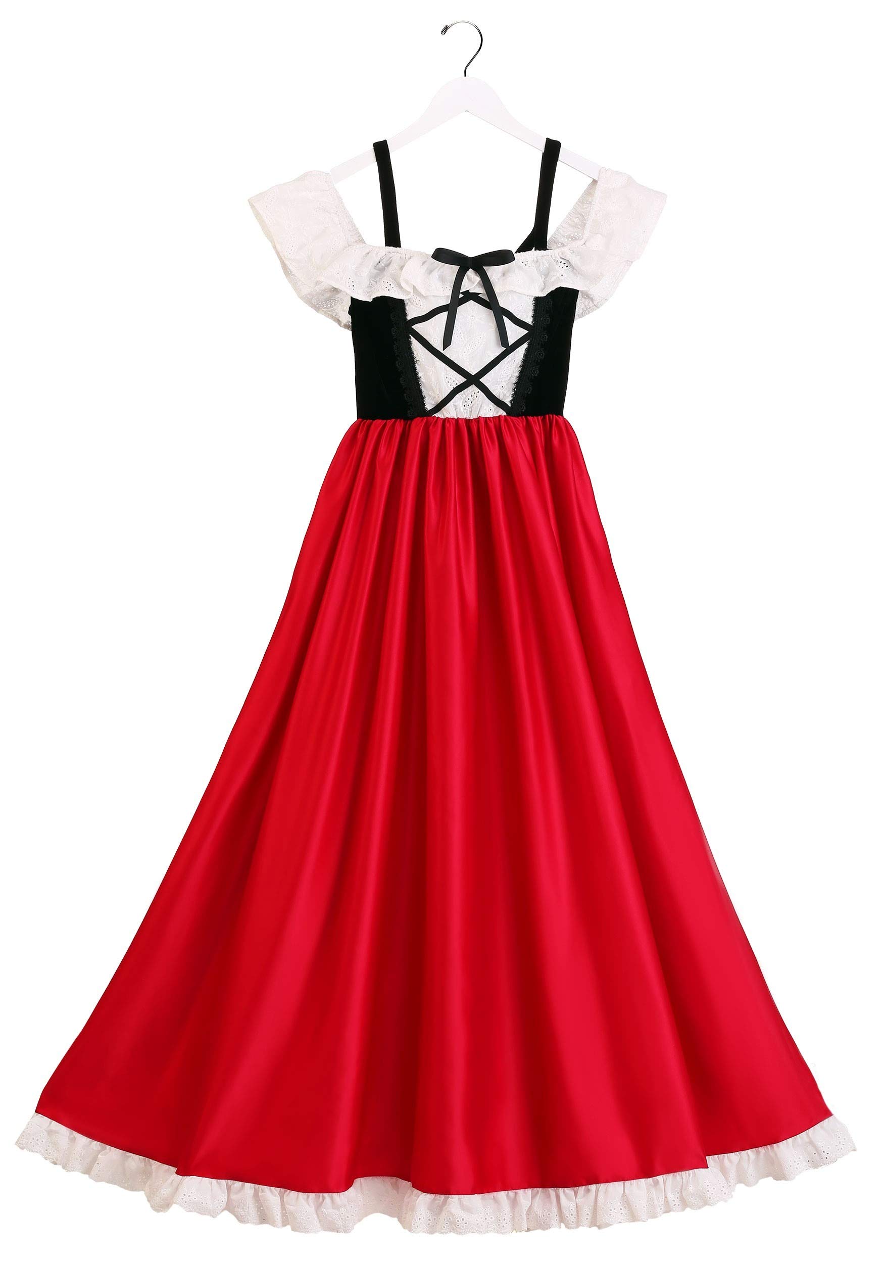 Women's Deluxe Little Red Riding Hood Costume - Adult Fairytale Dress with Hooded Cape & Apron for Halloween, Cosplay, and Themed Parties