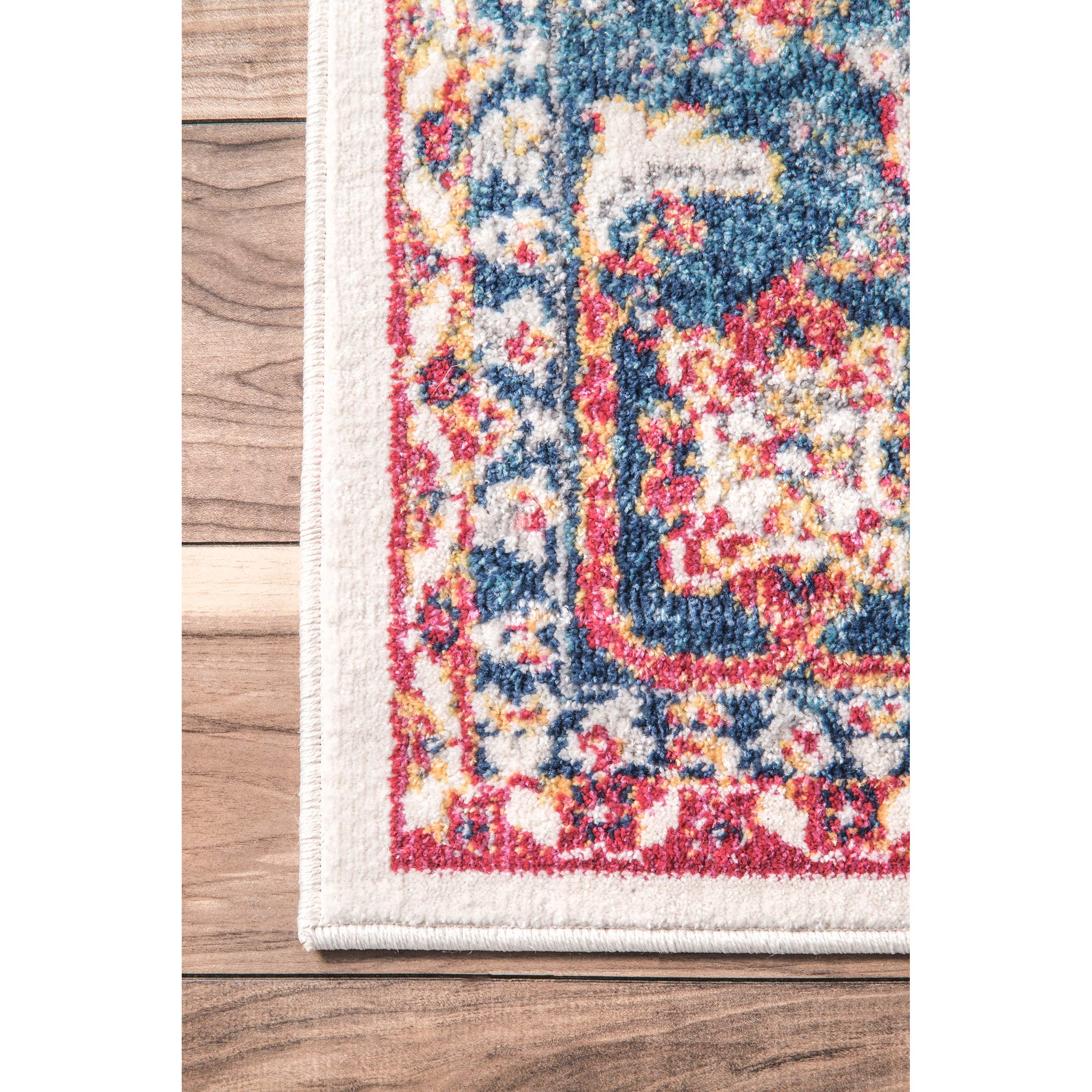 nuLOOM Katherine Medallion Blue Area Rug 4' x 5' 3