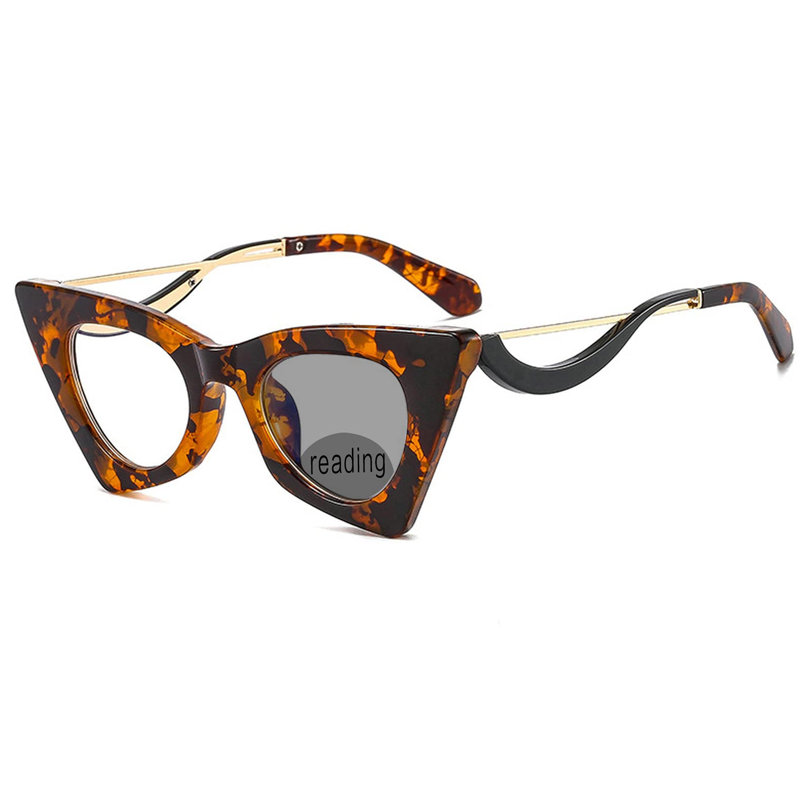 Stylish Bifocal Cat Eye Reading Glasses for Women & Men - Photochromic Vintage Magnifier Presbyopia Eyewear - Perfect for Reading, Computer Work & Outdoor Activities
