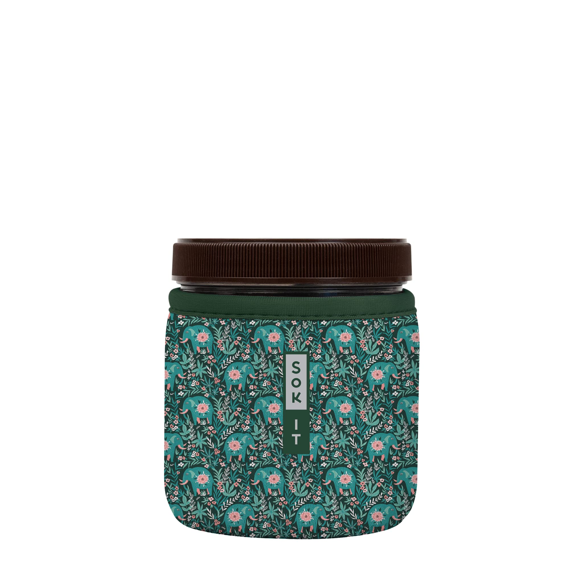 Insulated Neoprene Ice Cream Pint Cover - Sok It Brand (Baby Elephant Walk Design) | Keeps Ice Cream Cold Longer | Perfect for Picnics, BBQs & Outdoor Parties