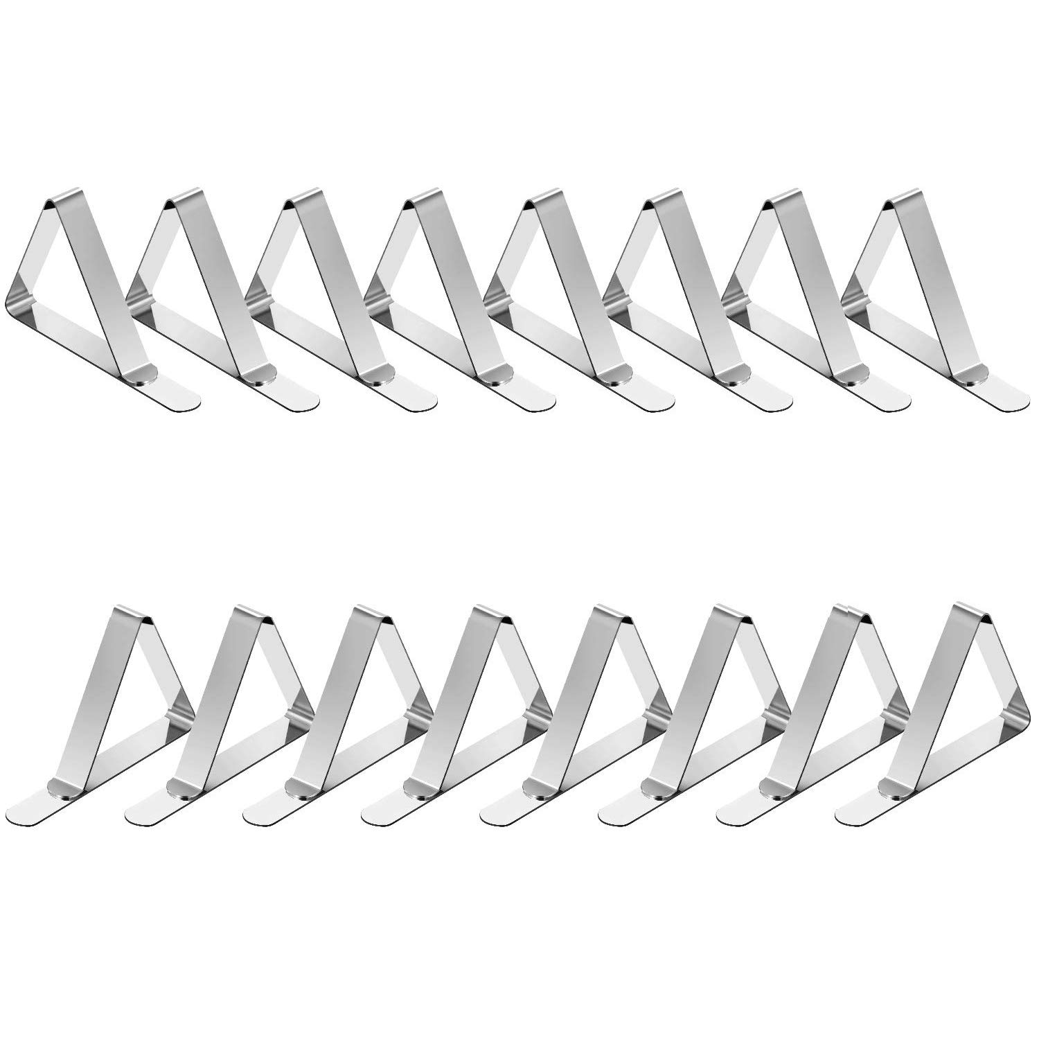 TriPole 16-Pack Stainless Steel Tablecloth Clips - Heavy Duty Table Cover Clamps & Skirt Holders for Home, Kitchen, Restaurant, Picnic, Party, and Outdoor Dining Tables | Secure Fabric to Any Table Surface