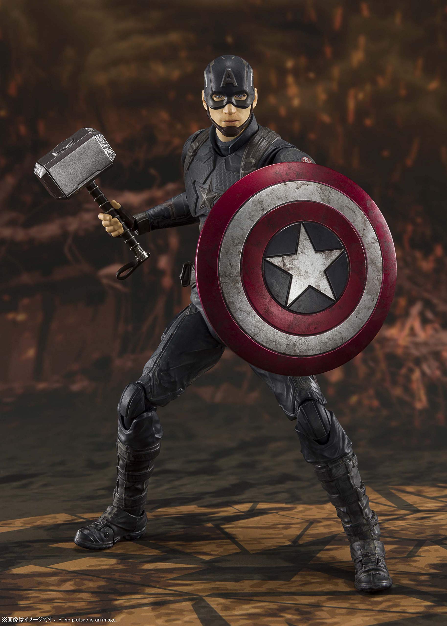 TAMASHII NATIONS Avengers Endgame Captain America Final Battle Edition Action Figure - Bandai Spirits S.H. Figuarts Collectible Toy for Marvel Fans & Display