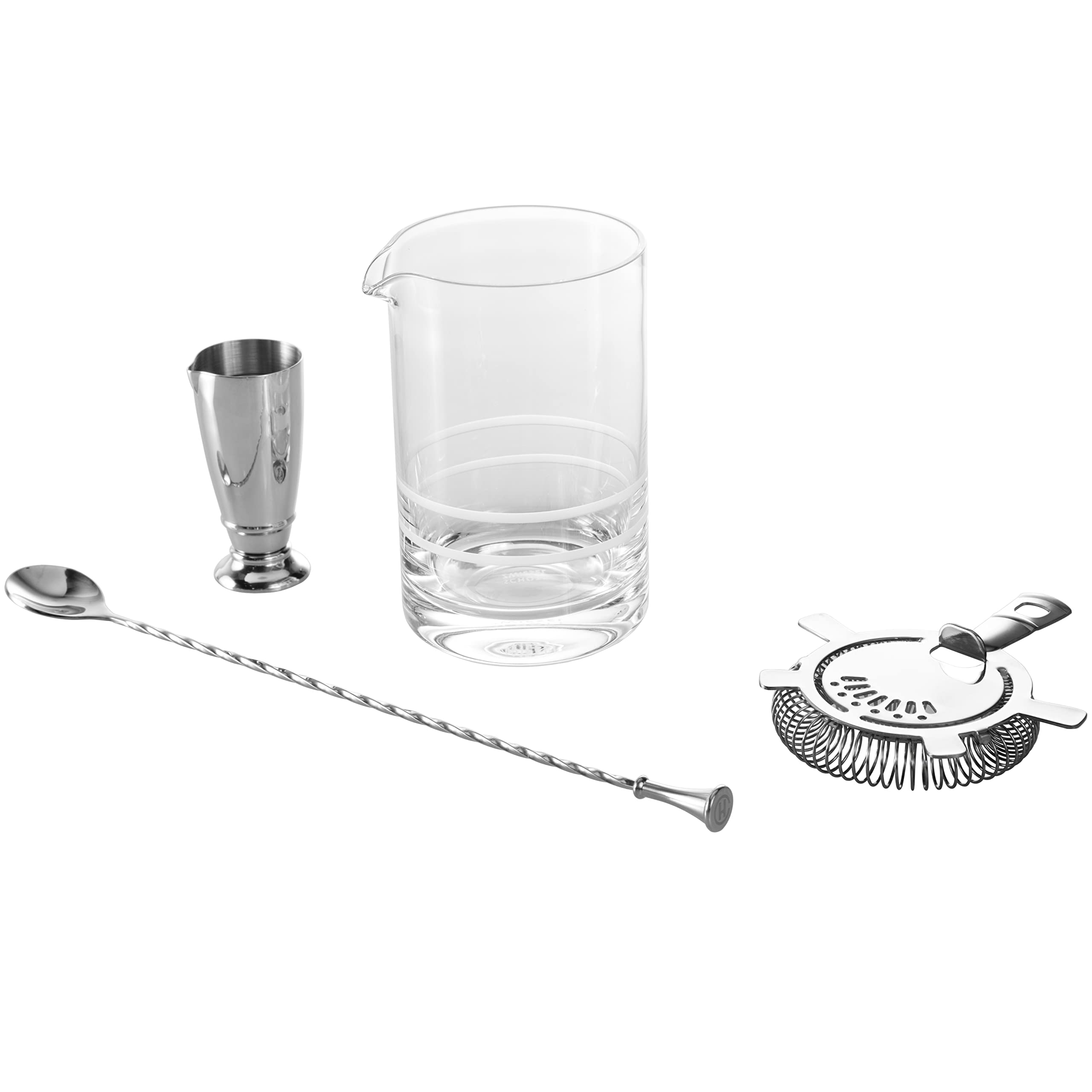 Professional Barware Set by Crafthouse by Fortessa - 4-Piece Mixed Drink Cocktail Kit with Bar Tools (Ideal for Home Bars, Cocktail Parties & Professional Bartending)