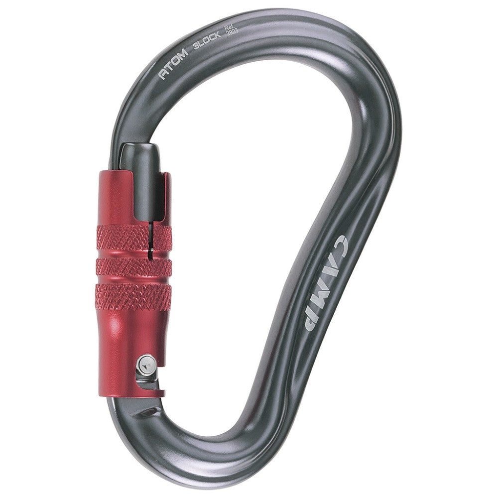 Atom 3Lock Heavy Duty Carabiner Clip - Gun Metal Finish - Secure Hook for Outdoor Gear, Keys, Tools & Camping Equipment - Perfect for Hiking, Climbing & Everyday Carry (EDC)