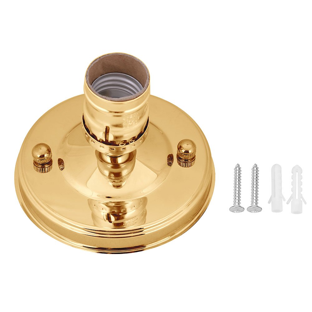 Vintage Industrial Ceiling Light Base Holder - E26/E27 Pendant Bulb Lamp Screw Socket in Gold - Perfect for Loft, Cafe, Restaurant & Home Decor Lighting