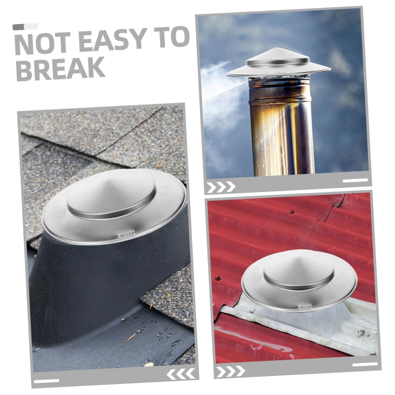 GRIRIW 2-Pack Chimney Funnel Cover Replacement - Weatherproof Roof Chimney Cap for Rain & Snow Protection - Durable Vent Cover for Home, RV & Outdoor Use - Perfect for Winter Storm Prep & Year-Round Ventilation