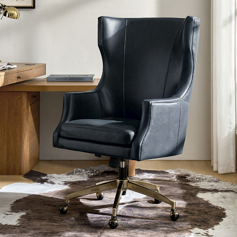 Premium Elodio Office Chairs with Genuine Leather - Ergonomic Executive Desk Chair for Home & Business Workspaces
