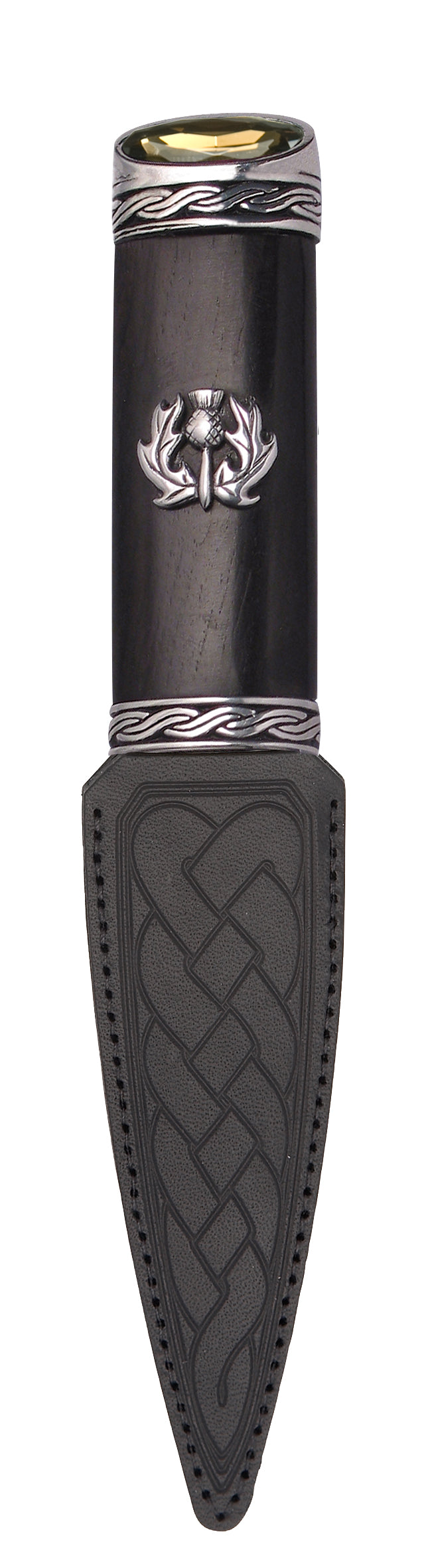 Thistle Motif Sgian Dubh SD50 - Traditional Scottish Dagger with Celtic Design - Perfect for Highland Dress, Weddings & Scottish Cultural Events
