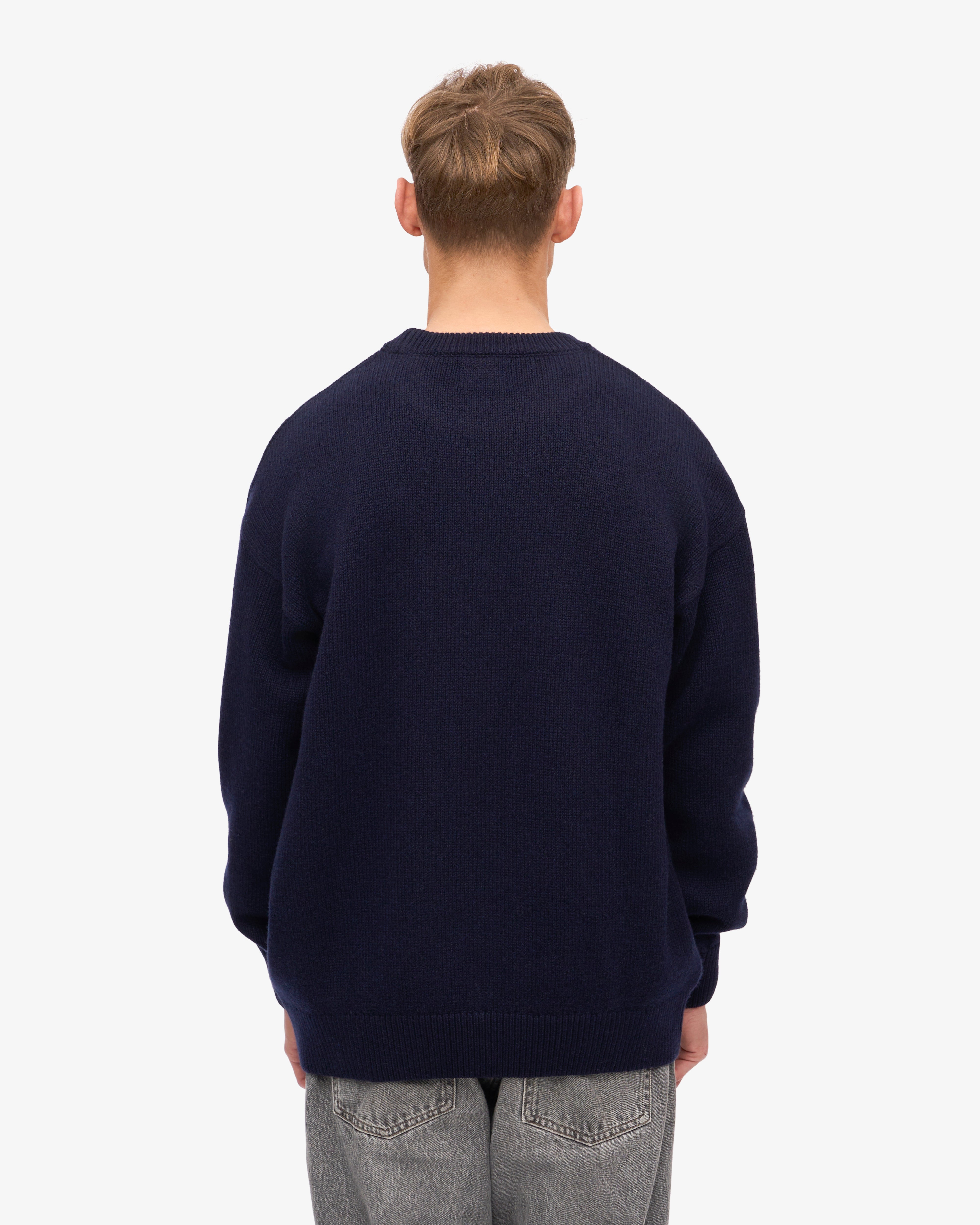 Premium Oversized Merino Wool Sweater for Women - Soft & Warm Navy Blue Crewneck Pullover - Perfect for Winter Layering, Casual Outfits & Cozy Home Wear