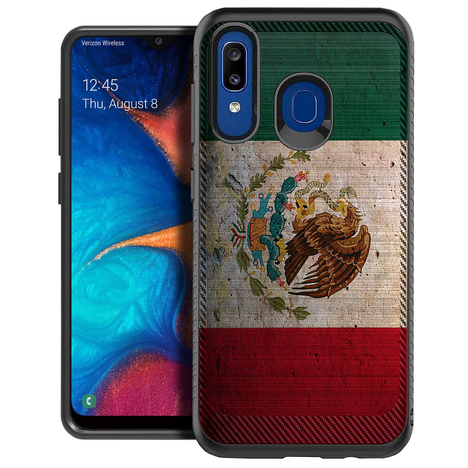 Slim Fitted Phone Case Compatible with Samsung Galaxy A20/A30 - Shockproof Corner Protection with Mexico Flag Embossed Design | Perfect for Travel, Work & Everyday Use