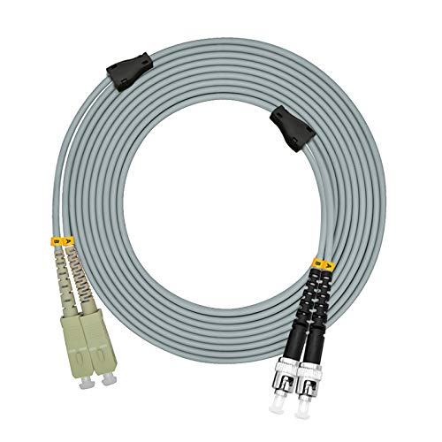 100Meters SC to ST Indoor Armored Duplex 62.5/125 OM1 Multimode Fiber Optic Patch Cable - High-Speed Data Transmission for Networking, CCTV, and Data Centers (100M/330ft, SC-ST Connectors)
