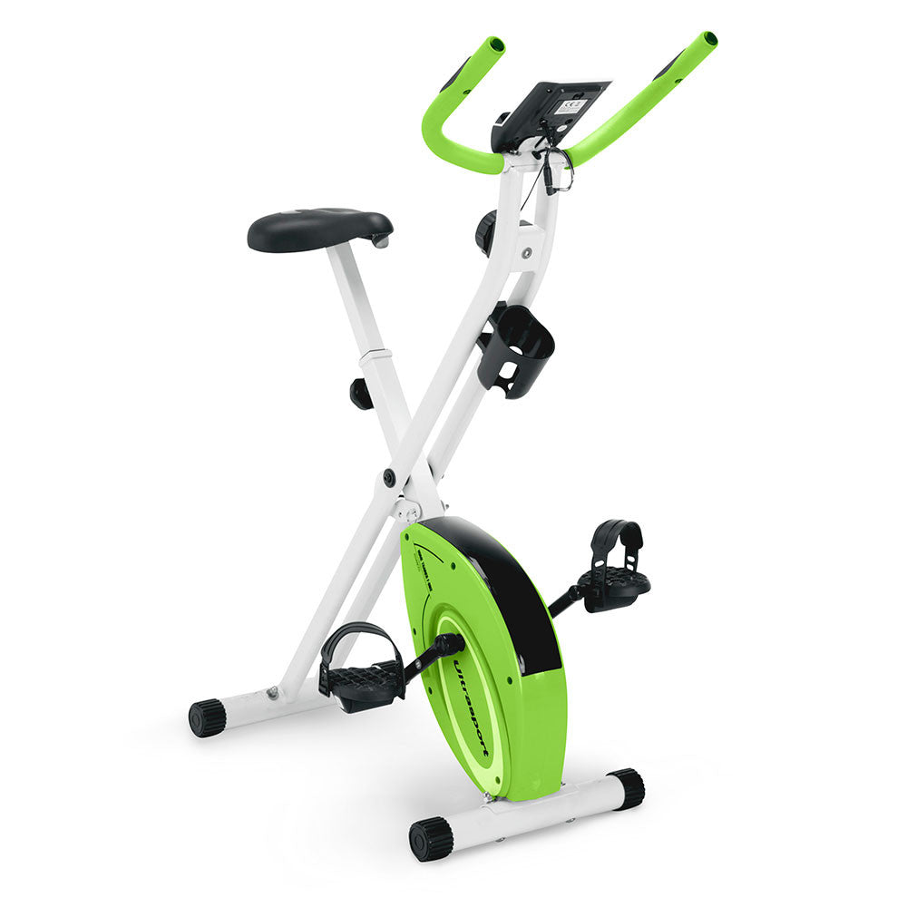 Marcy Foldable Upright Exercise Bike with Adjustable Resistance - 8 Levels, LCD Monitor, 300 lbs Capacity - Home Gym Equipment for Cardio Workouts & Indoor Cycling Training (Multiple Colors)