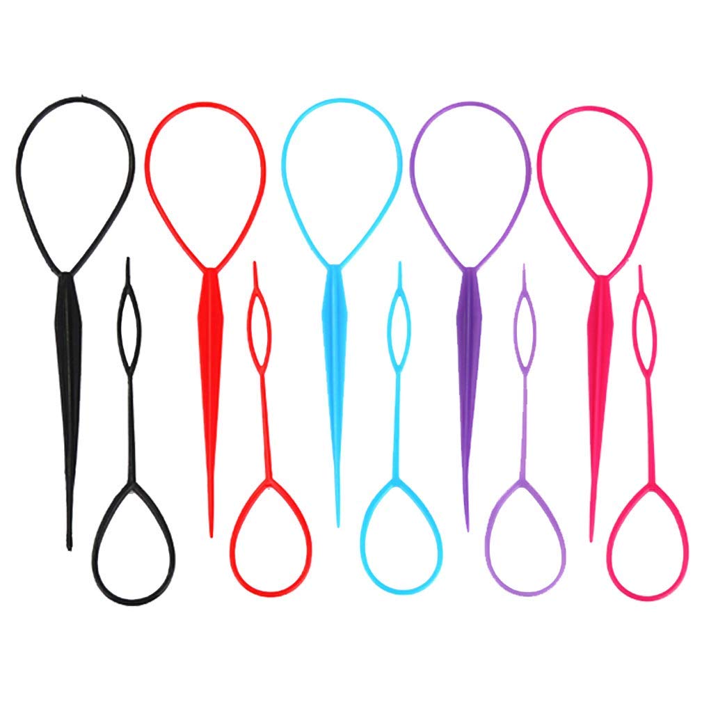 5 Pairs Plastic Hair Braid & Ponytail Maker Tools - French Braid Accessories, Hair Loops for Styling - Perfect for DIY Hairstyles, Parties, and Everyday Use