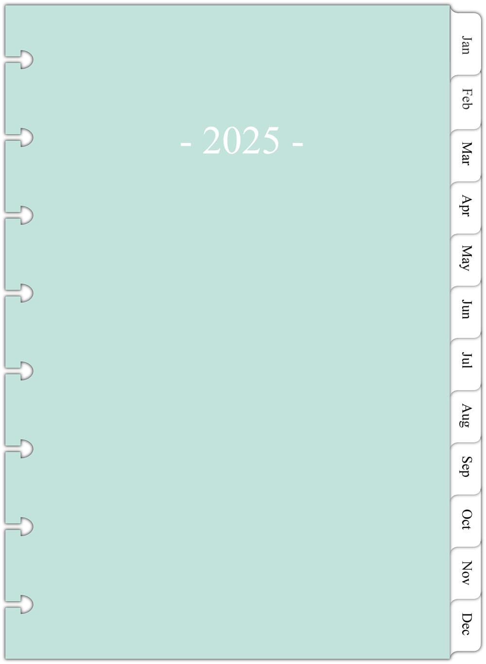 2025 Weekly & Monthly Planner Refill for 8-Discbound Planners - 2 Pages Per Week, Junior Size 5.5
