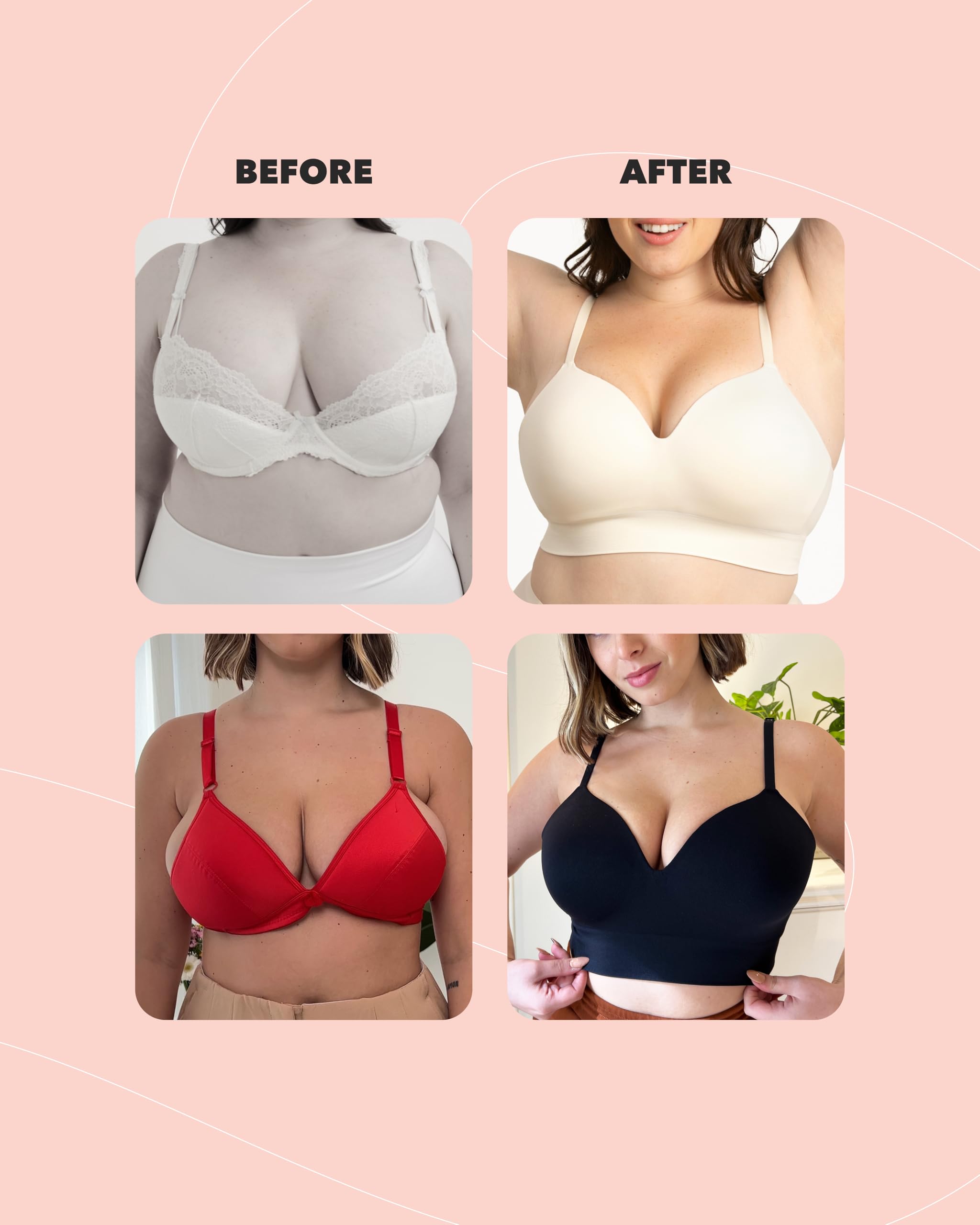 **Shapermint Women's Comfort Bras - Supportive Lingerie & Wireless Bralettes for Plus Size | Everyday Wear, Yoga & Lounge**