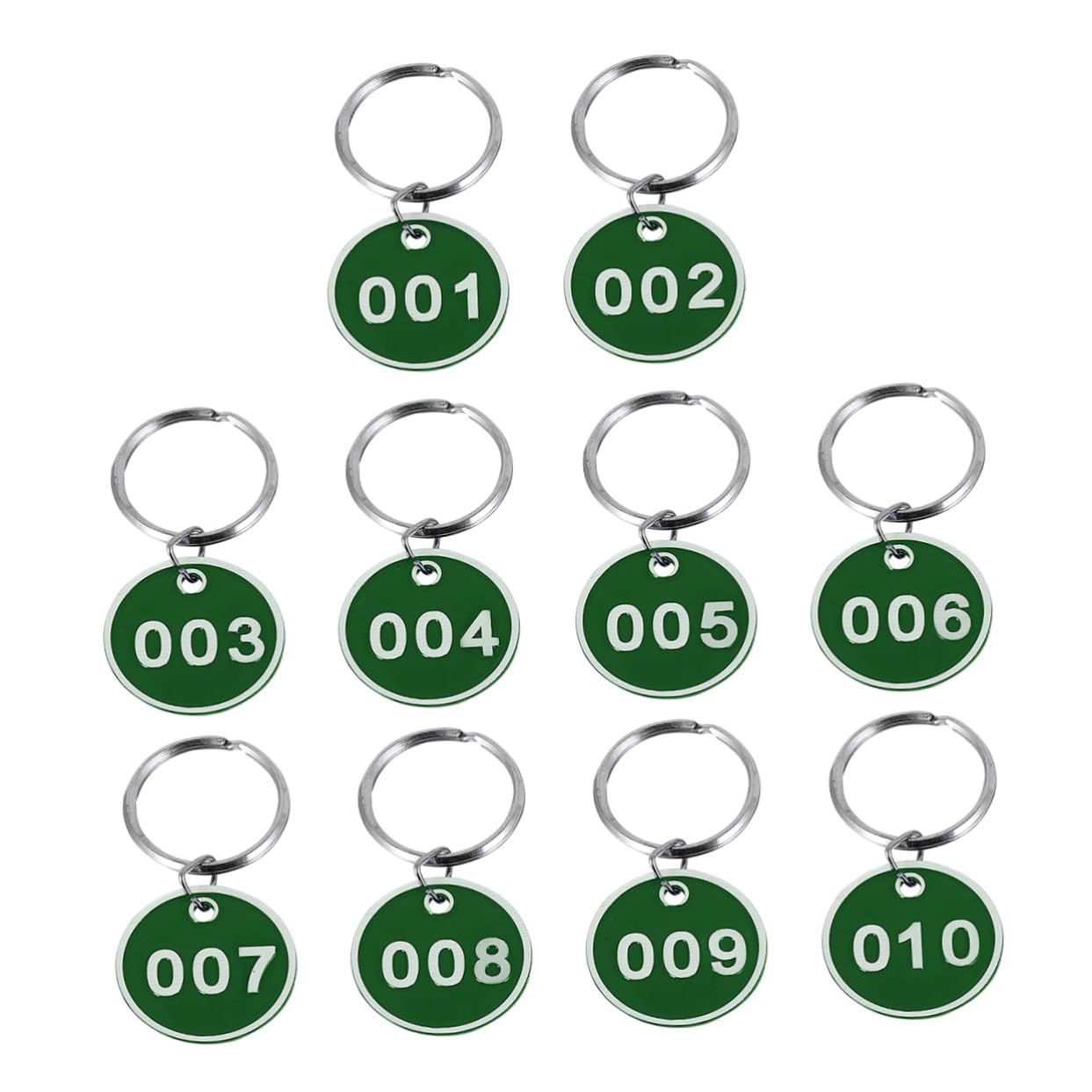 CAXUSD 10-Pack Aluminum Key Tags with Numbered Keychain Clips (1-10) - Durable & Lightweight for Home, Office, and Travel Organization