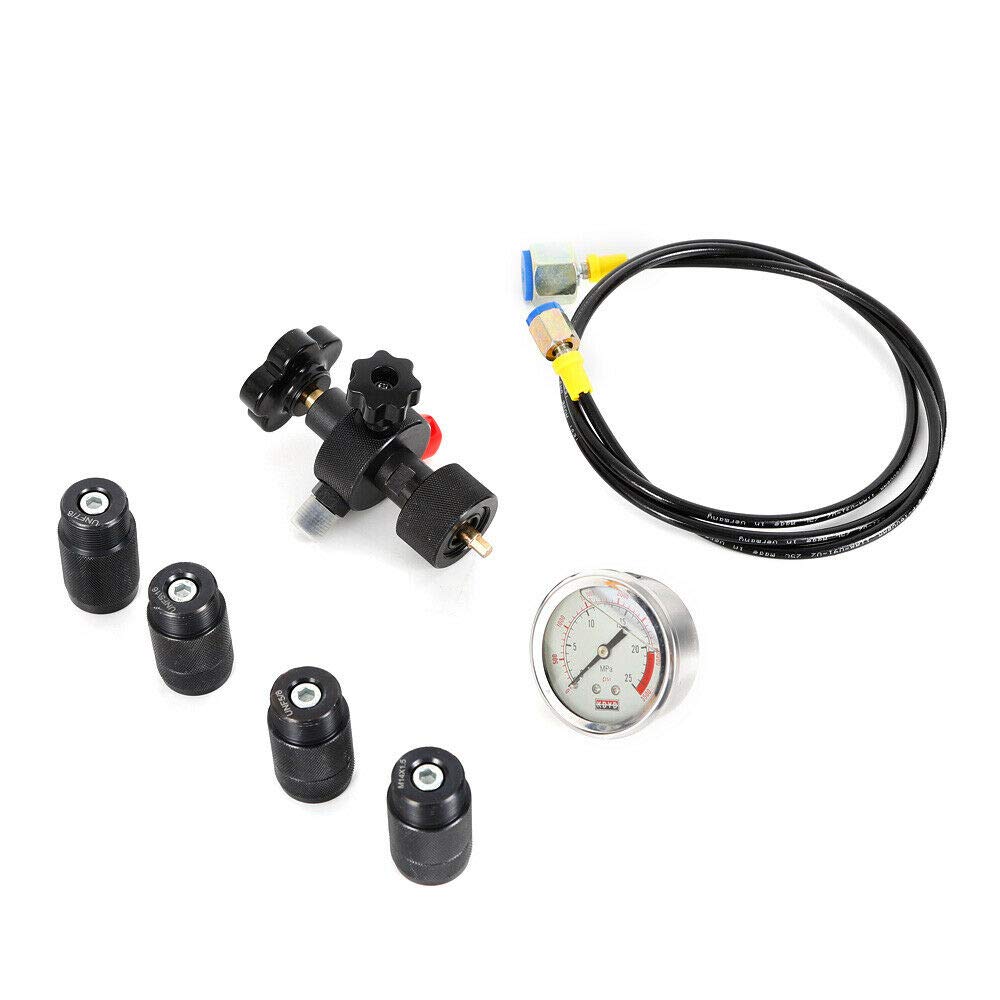 TBVECHI 250 Bar Inflatable Hydraulic Pressure Test Kit with Nitrogen Charging Valve - Professional Hydraulic Accumulator Testing for Automotive & Industrial Applications