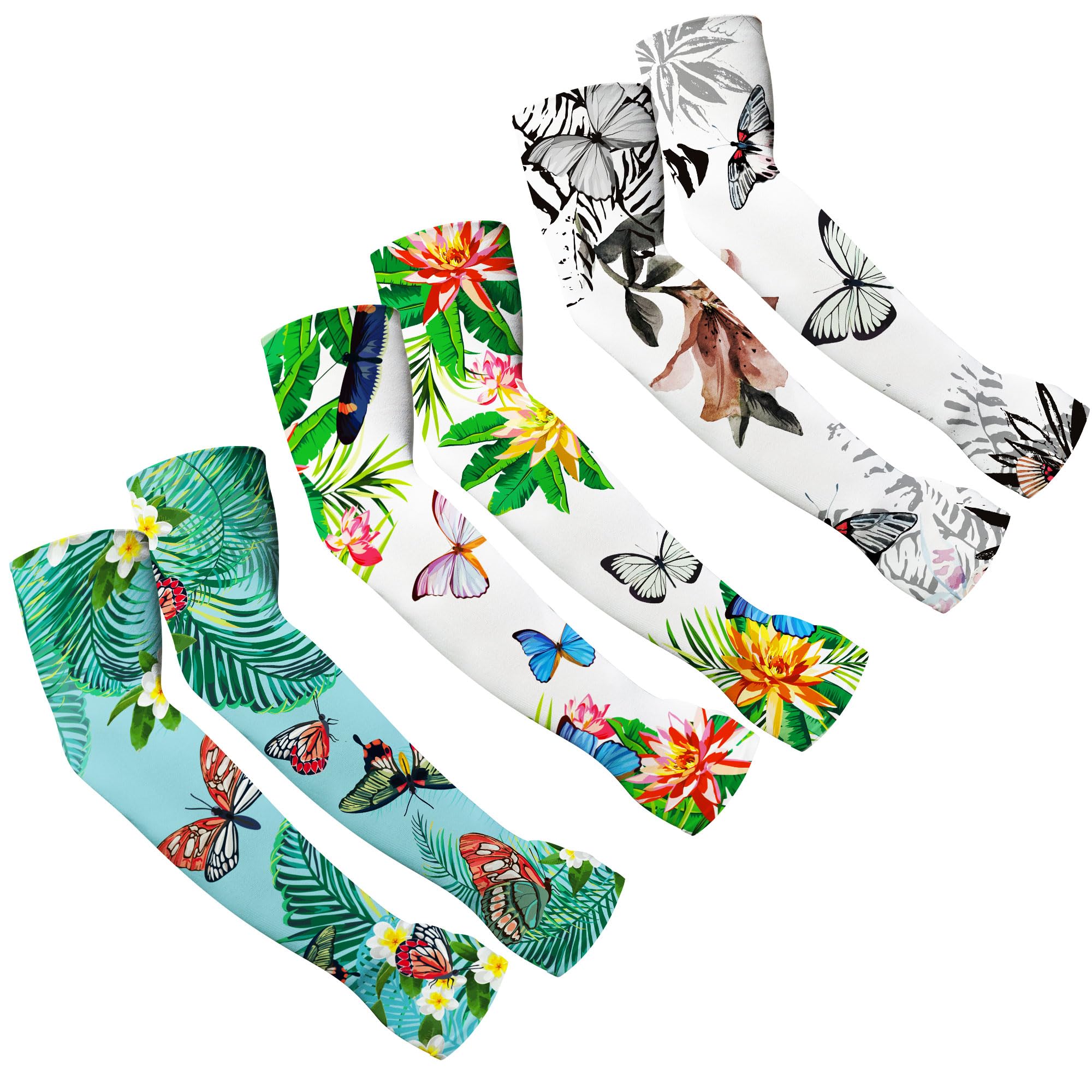 DECOHS Butterfly Gardening Sleeves with Thumb Hole - UV Protection Arm Sleeves for Flower Farmers, Gardeners & Outdoor Work - Breathable Sun Protection for Gardening, Farming & Outdoor Activities