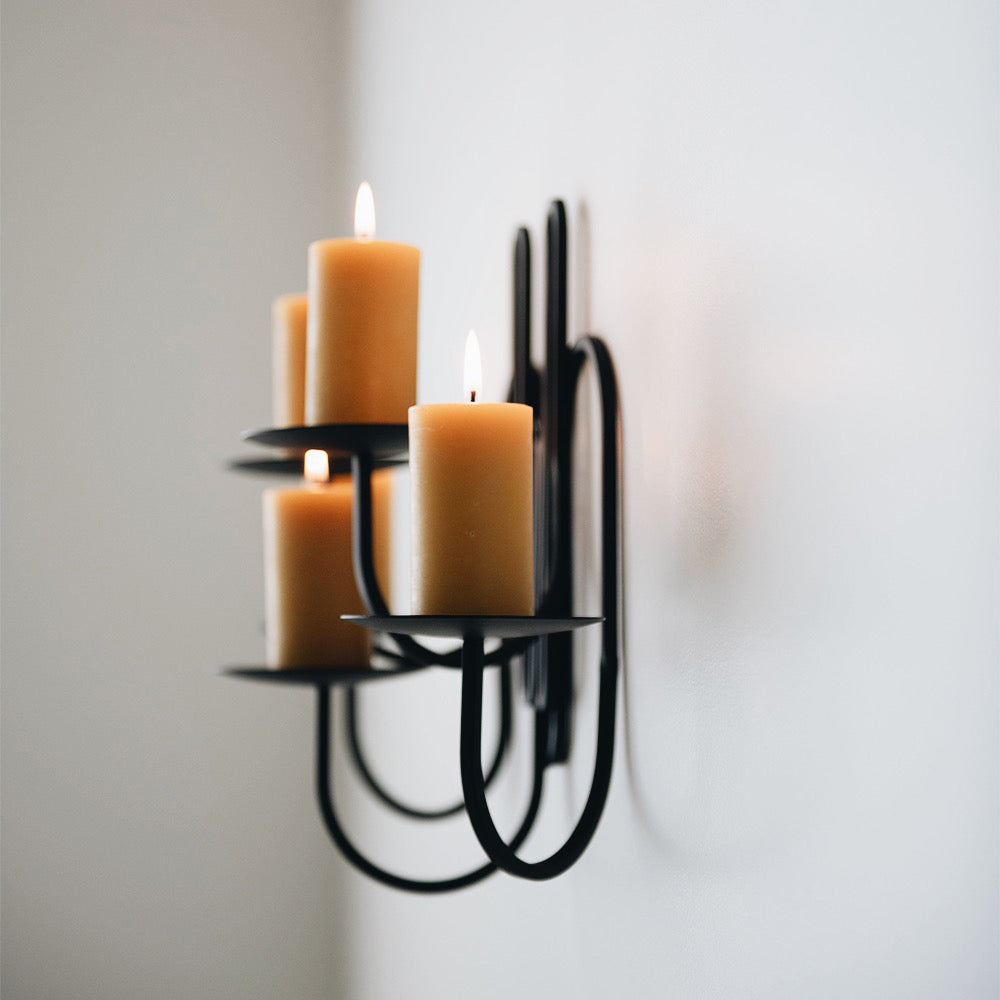 Hand Forged Iron Candle Holder - 5 Arm Black Wrought Iron Candelabra for Dining Table, Wedding Centerpiece & Home Decor