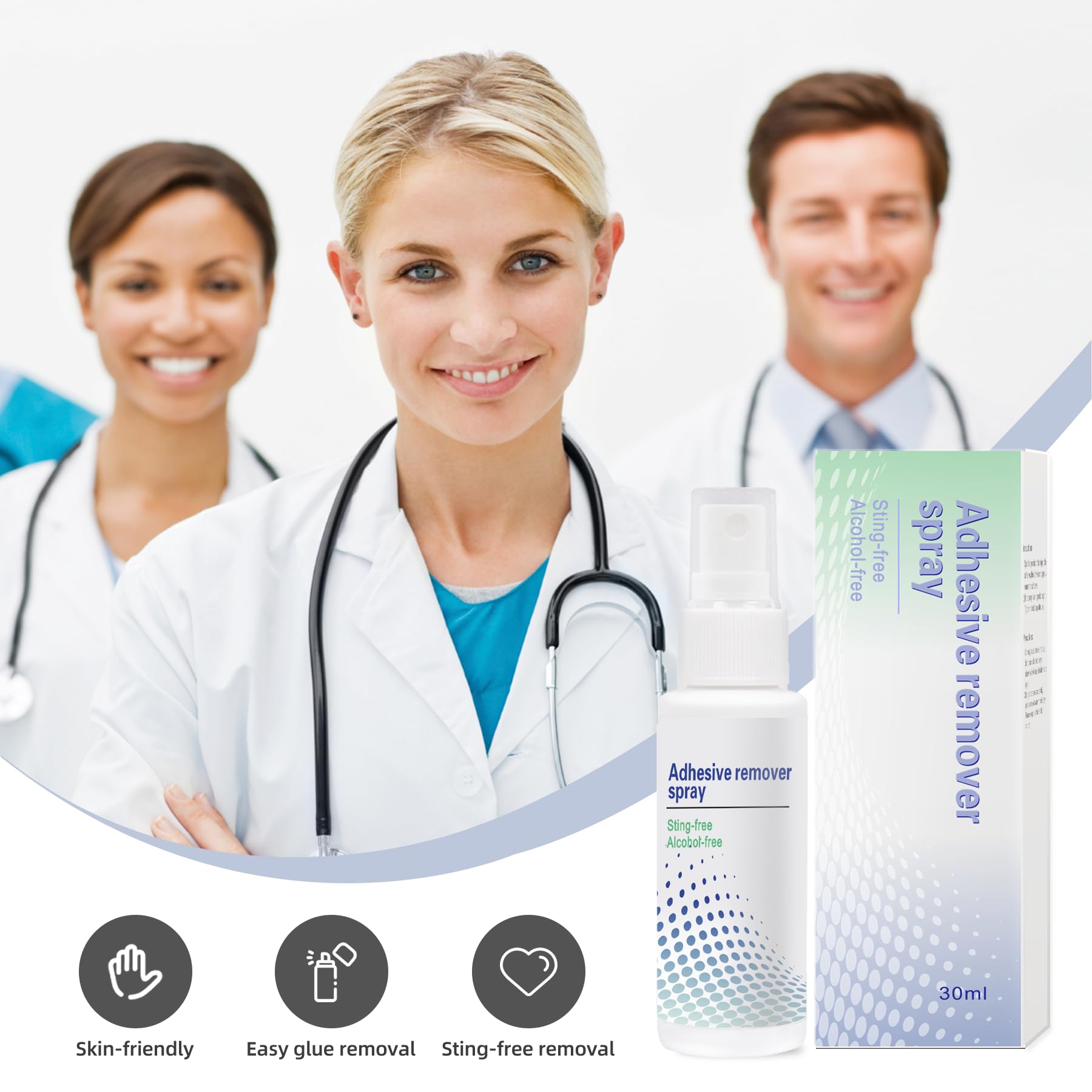 Gentle Skin Bandage Adhesive Remover Spray - Pain-Free Solution for Ostomy, Sports Tape, KT Tape & Temporary Tattoos - Perfect for Post-Wound Care & Athletic Recovery