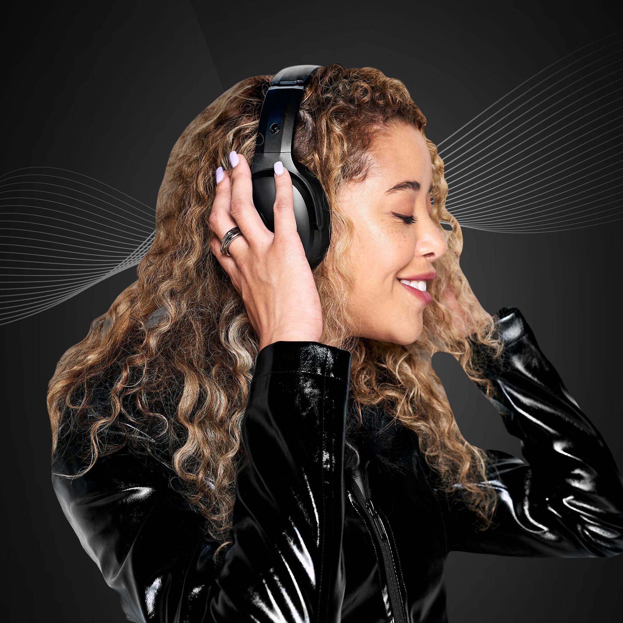 Skullcandy Crusher ANC Wireless Over-Ear Headphones with Active Noise Cancellation - Black (S6CPW-M448) | Premium Bass Sound for Music, Gaming & Travel