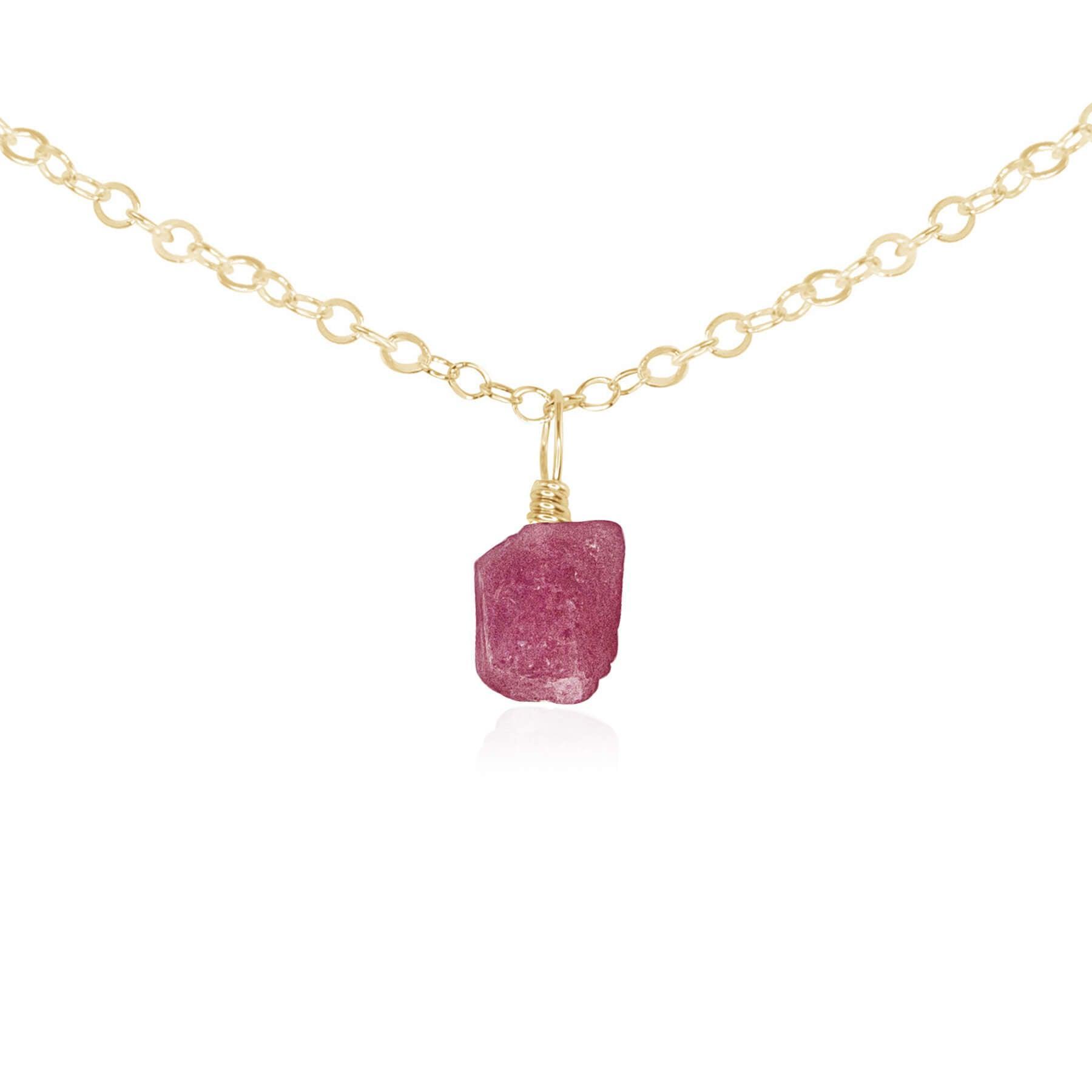 Natural Pink Tourmaline Gemstone Pendant Necklace - Dainty Choker for Women - Perfect for Valentine's Day Gifts & Everyday Elegance