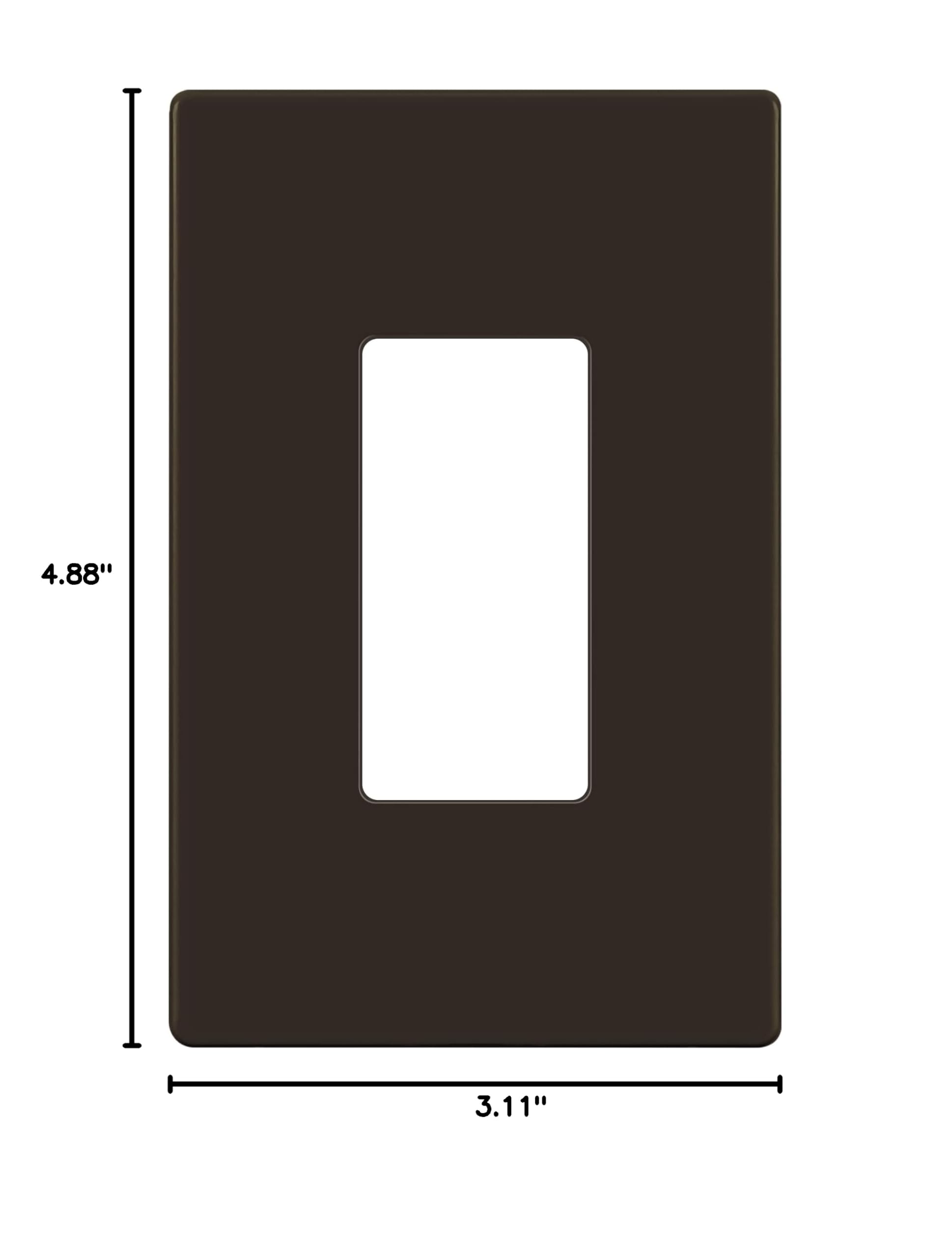 ENERLITES Screwless Decorator Wall Plates - Child Safe Outlet Covers, Glossy Finish, Medium Size 1-Gang 4.88