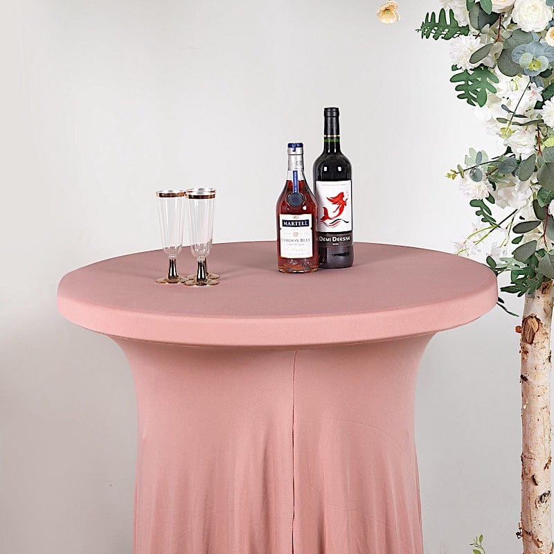 Natural Wavy Spandex Cocktail Table Cover - Stretchable Tablecloth for Party Decor, Wedding Reception & Home Dining