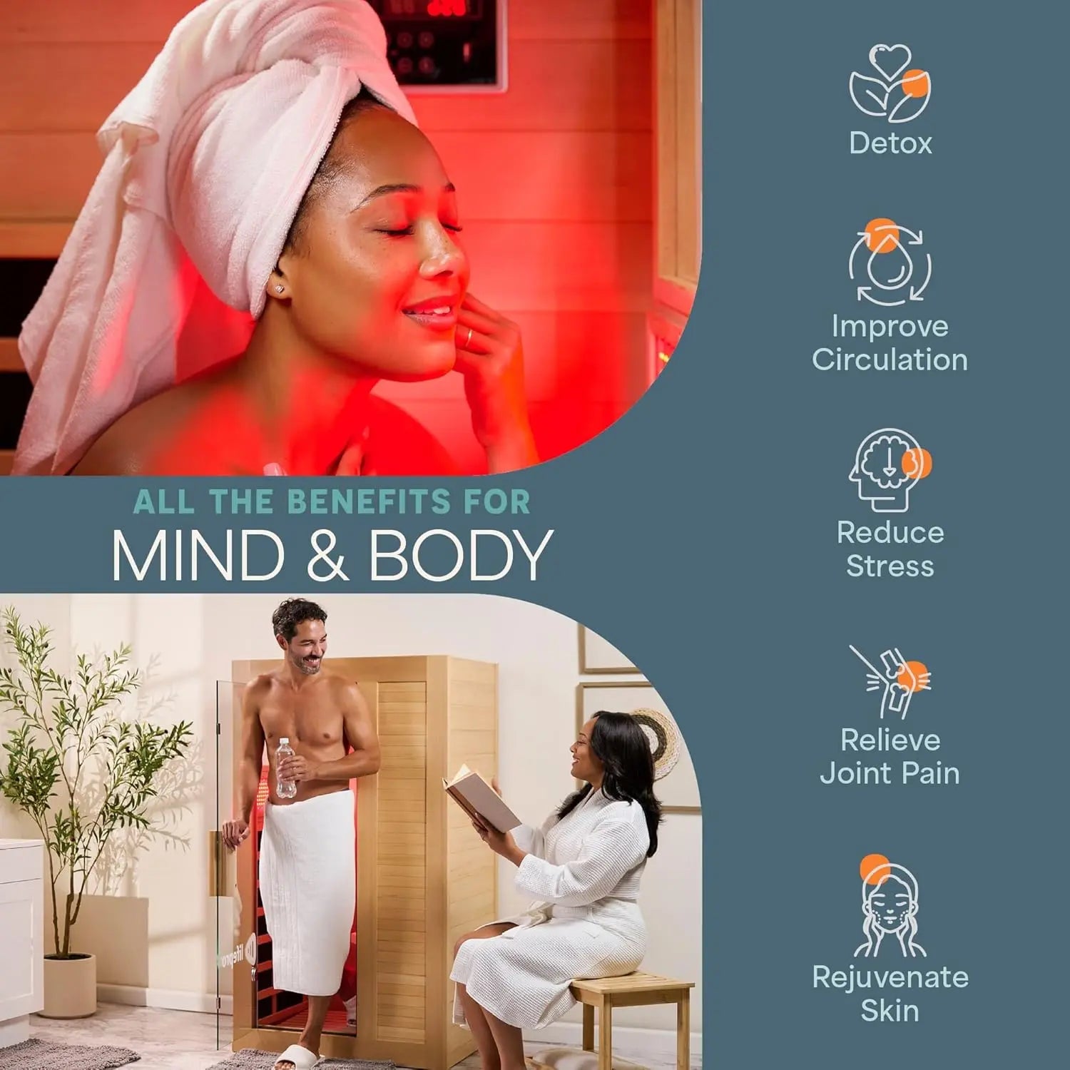 Rejuvacure Portable Far Infrared Sauna Blanket for Home Use - Personal Detox & Relaxation Therapy for Stress Relief & Pain Management