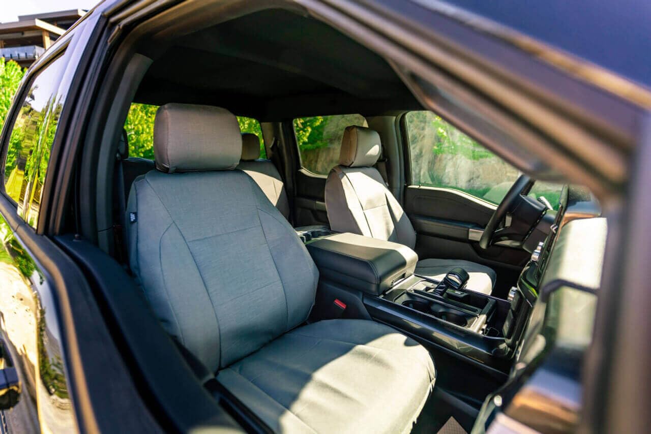 Waterproof Cordura Rear Seat Covers for Dodge Charger (2015-2019) - Black 60/40 Split Back with Solid Bottom, Pullout Console Storage & 3 Headrests | Durable Car Seat Protectors for Pets, Kids & Everyday Use