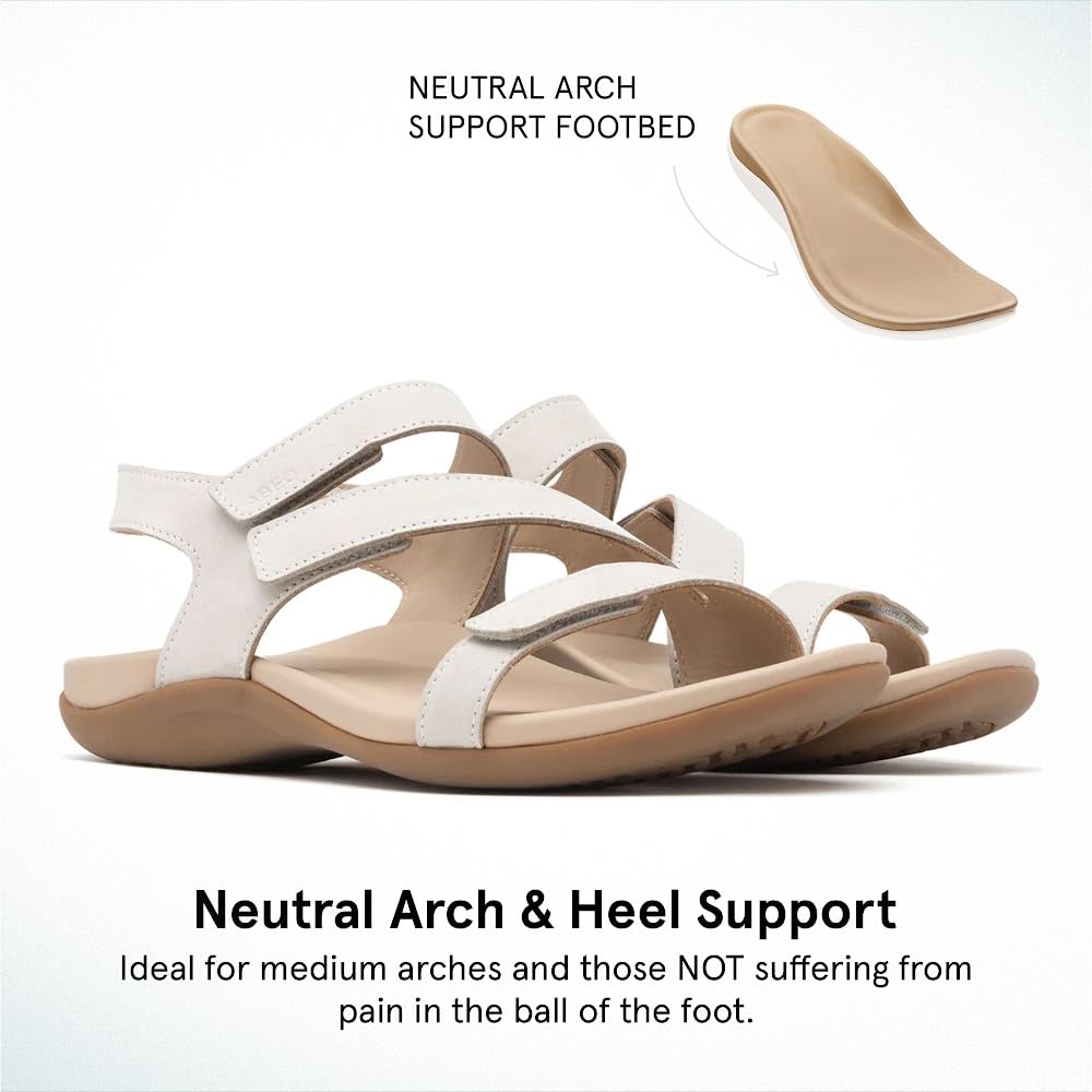 ABEO Women's Oasis Orthopedic Sandals with Arch Support - Plantar Fasciitis Relief Comfortable Wedge Heel Summer Sandals for Walking, Travel & Beach (Blue)