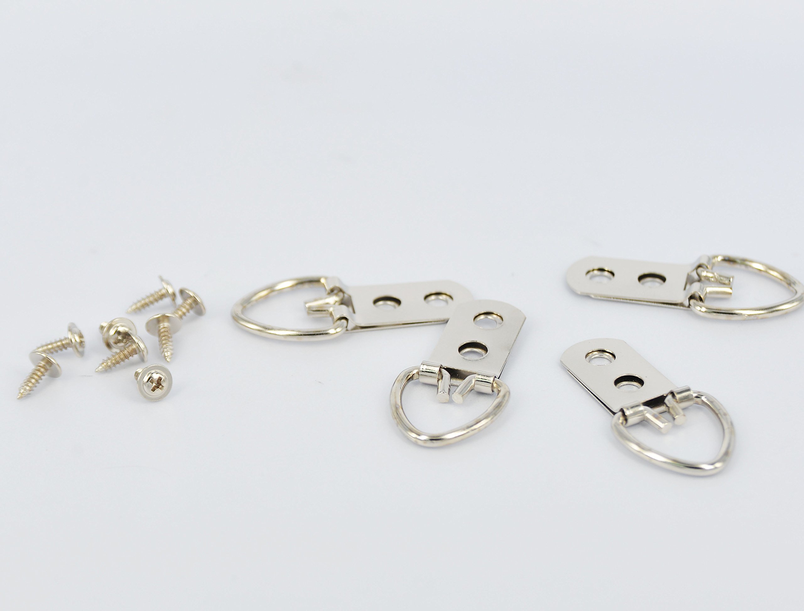 200-Pack Heavy Duty D-Ring Double Hole Picture Hangers with Screws - Wall Mounting Hooks for Frames, Mirrors & Artwork - Perfect for Home, Office & Gallery Decor
