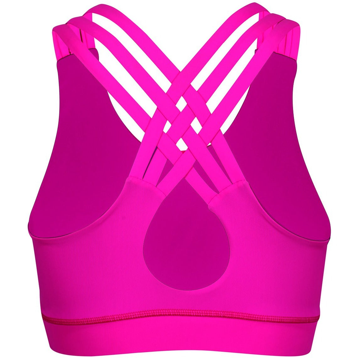 Neon Pink Cross Back Sports Bra for Women - High Support Workout Top for Running, Yoga & Gym - Breathable & Comfortable Activewear
